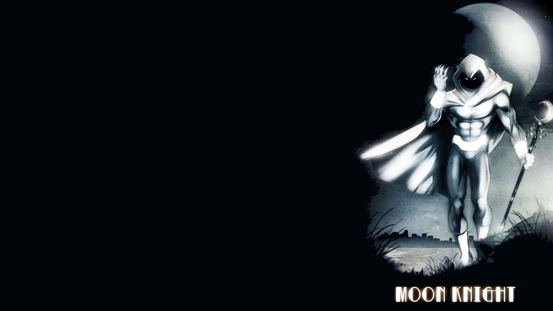 Moon Knight, crescent moon, staff, Full HD Desktop Wallpaper