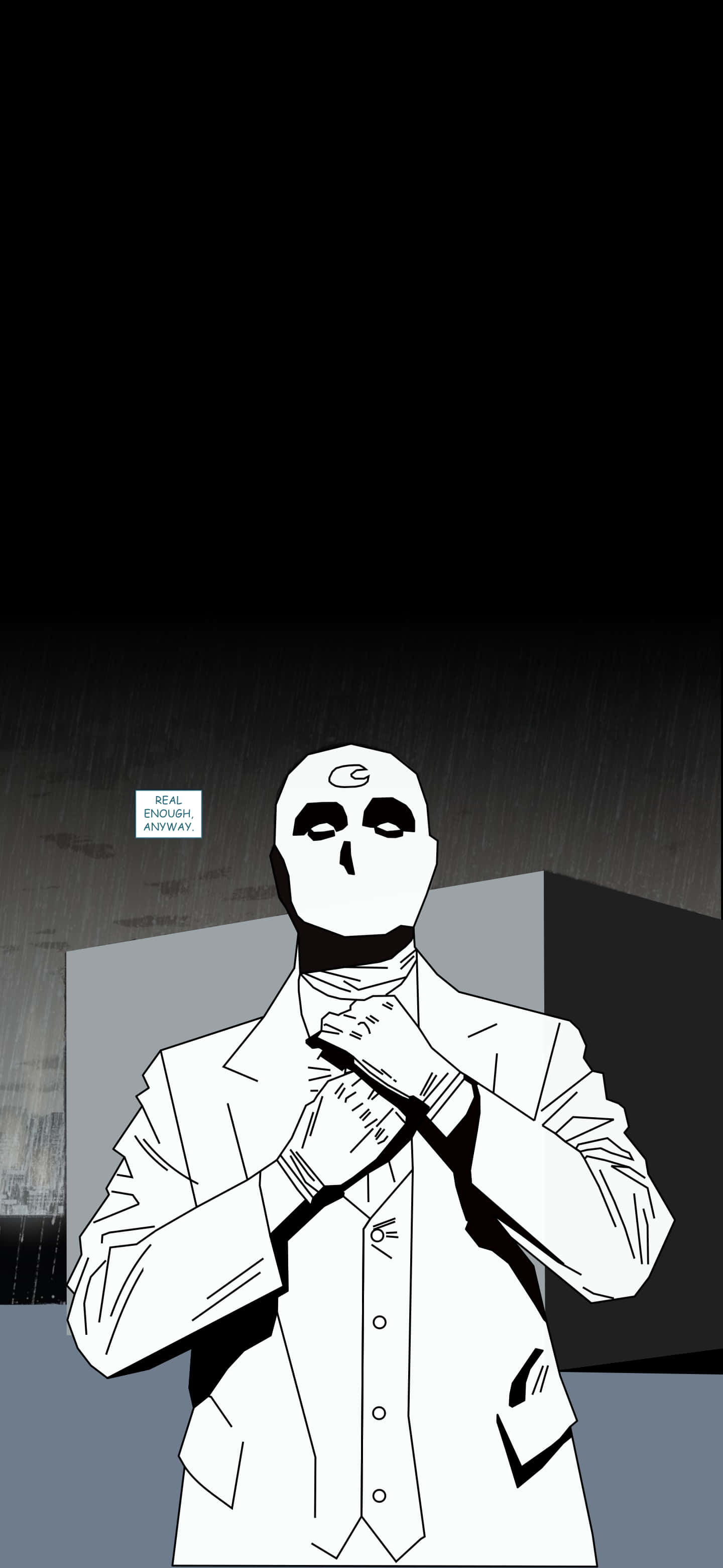 Minimalist Moon Knight, Moon Knight, white suit, 2K Phone Wallpaper