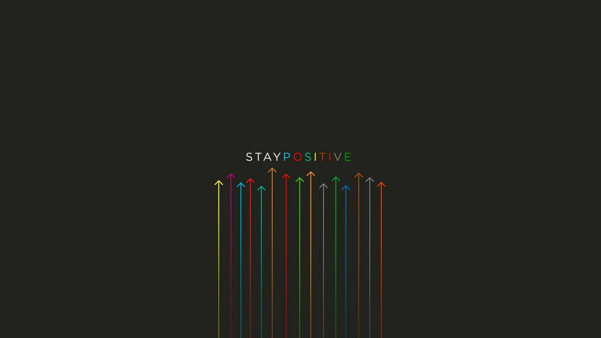 STAY POSITIVE, multicolored text, bold colorful arrows, Full HD Desktop Wallpaper
