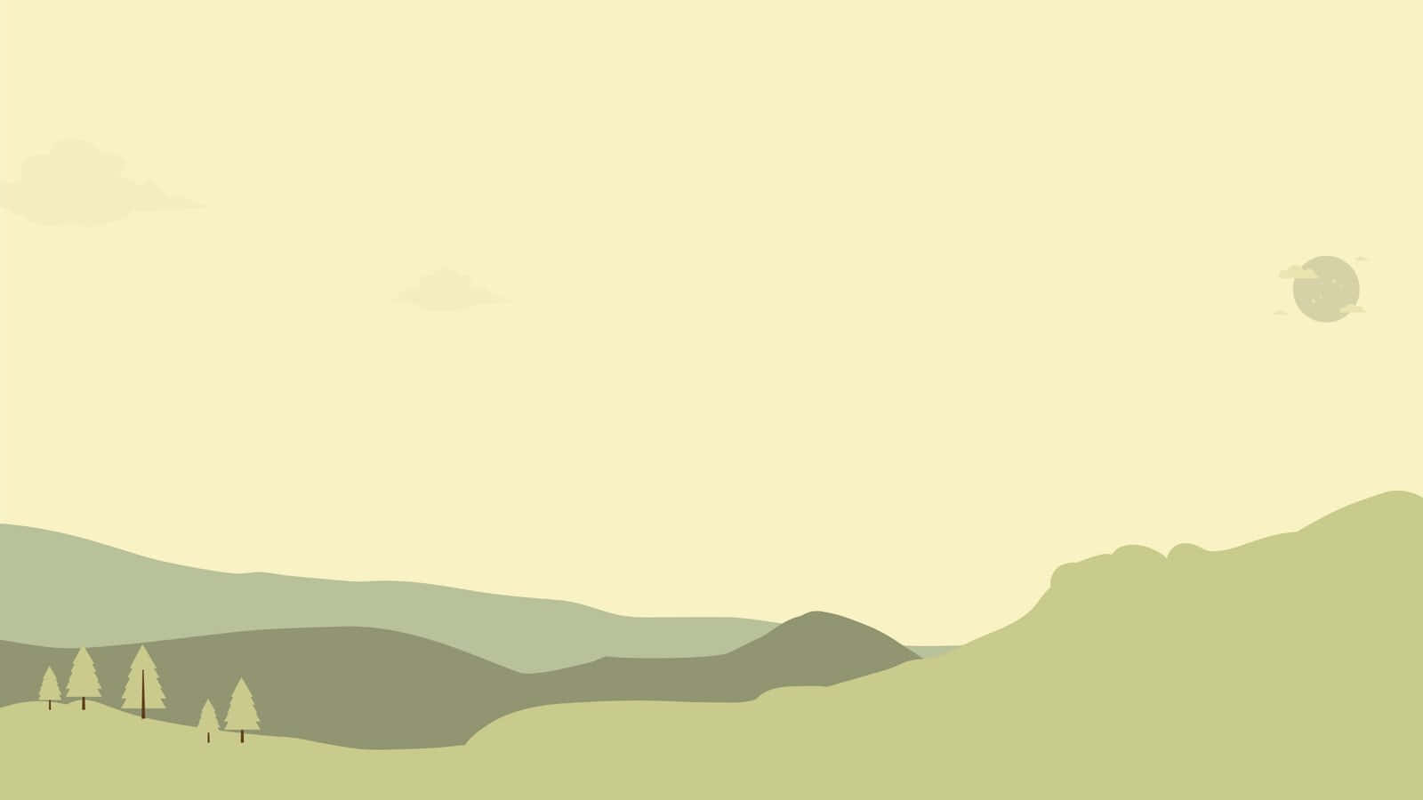 Yellow Green Mountain, minimal background, rolling green hills, HD Desktop Wallpaper