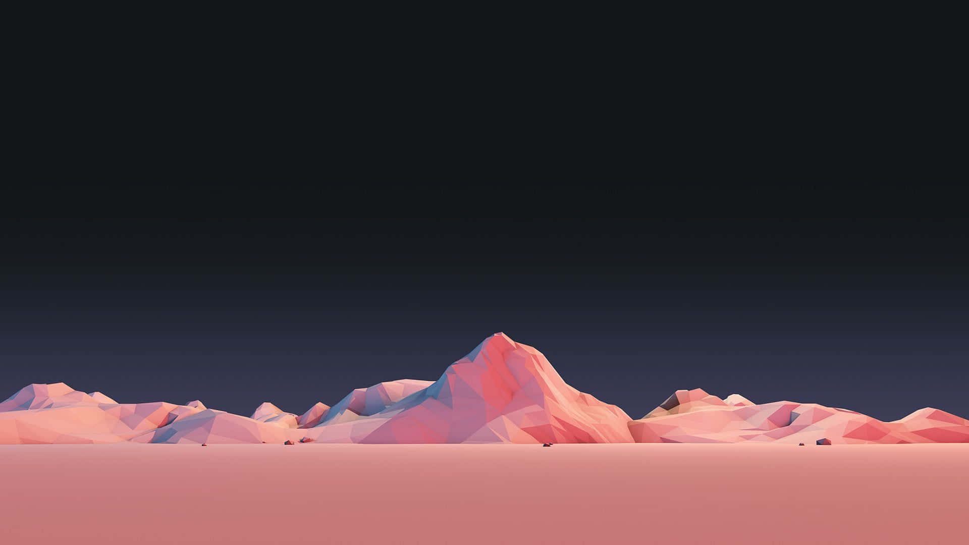 Minimalist Mountain, low-poly mountain range, pink, Full HD Desktop Wallpaper