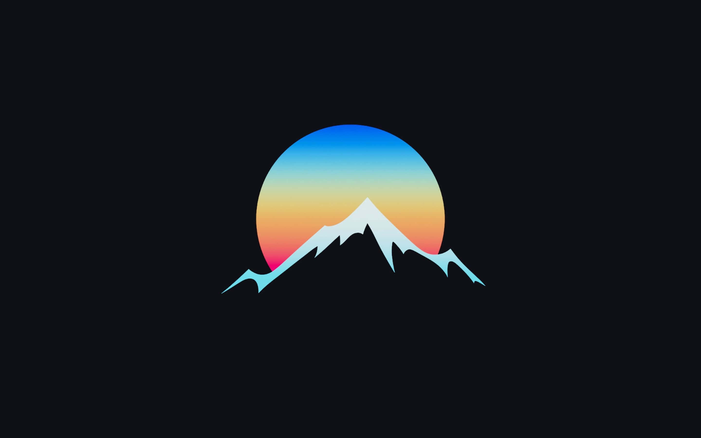 minimalist mountain, sunset, vibrant gradient, 2K Desktop Wallpaper