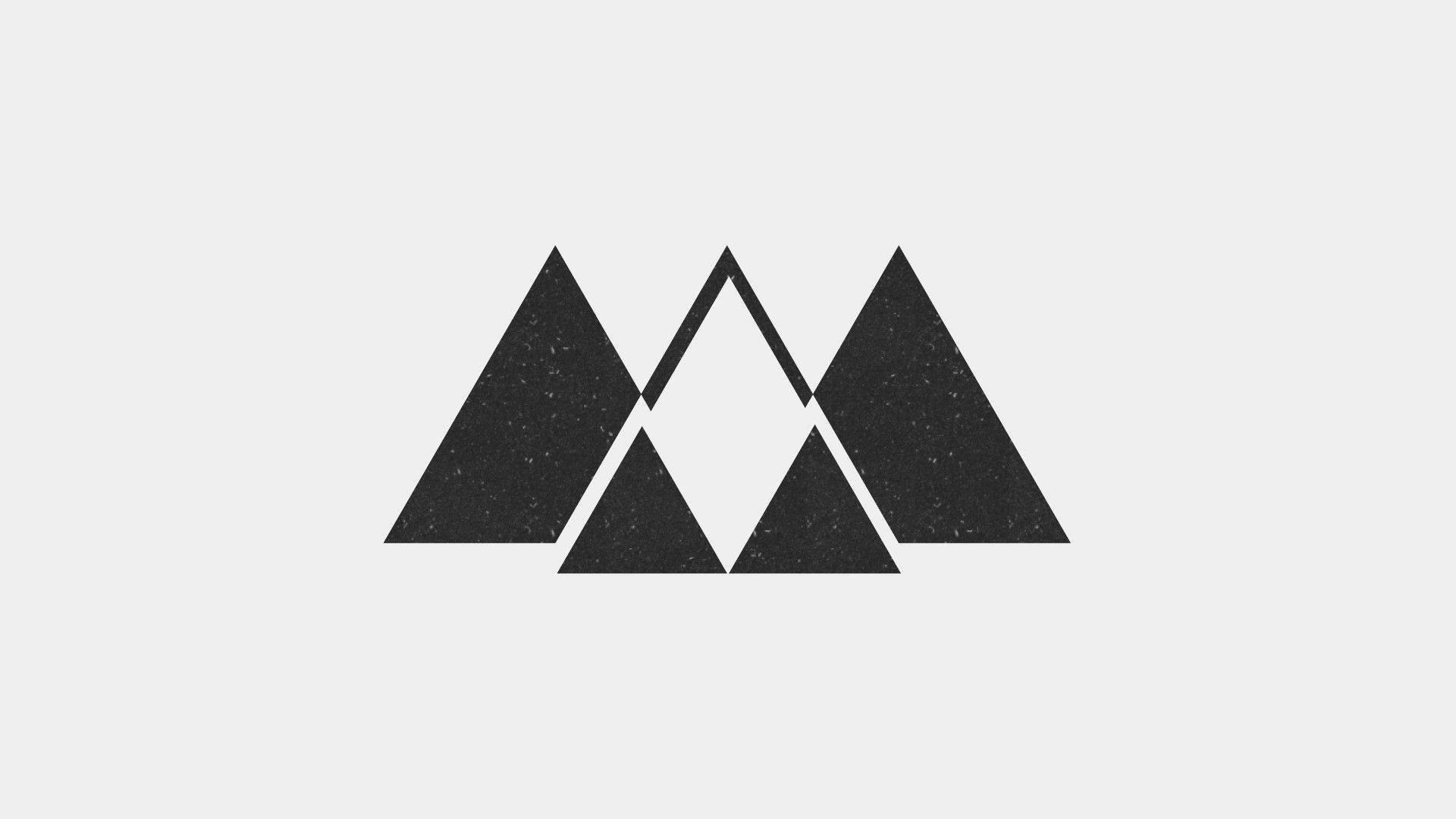 minimalist triangle mountains, black textured triangles, stylized mountain range, Full HD Desktop Wallpaper
