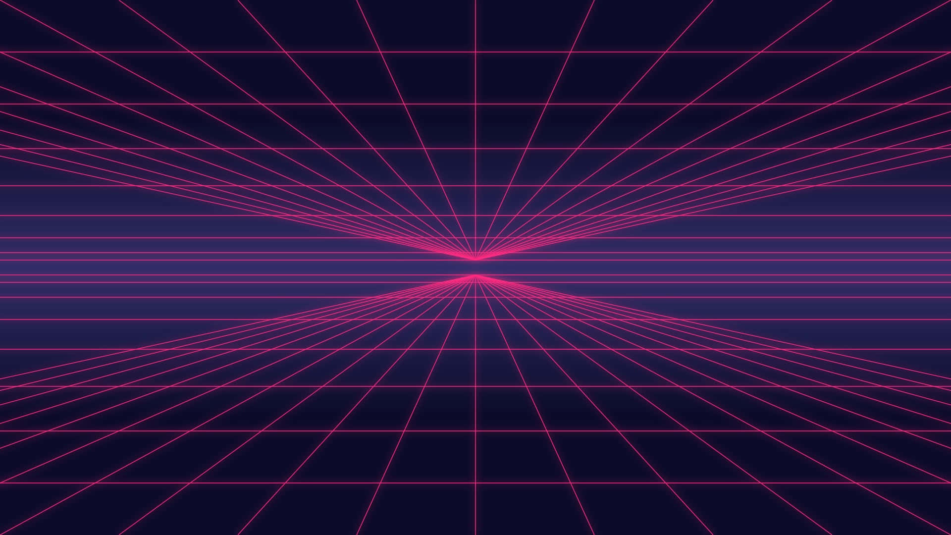 neon lights, vibrant pink grid lines, glowing vanishing point, Full HD Desktop Wallpaper