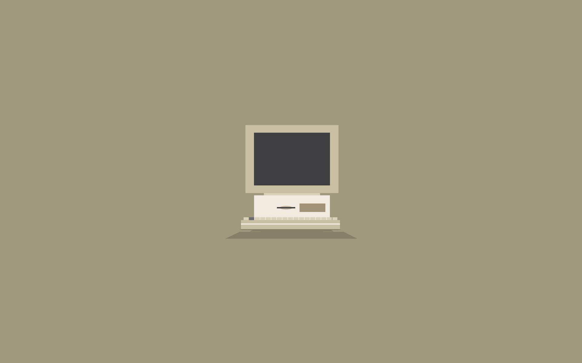 minimalist computer, monitor, keyboard, Full HD Desktop Wallpaper