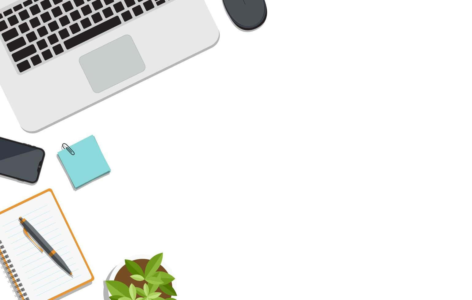 minimalist office, flat design, laptop, HD Desktop Wallpaper