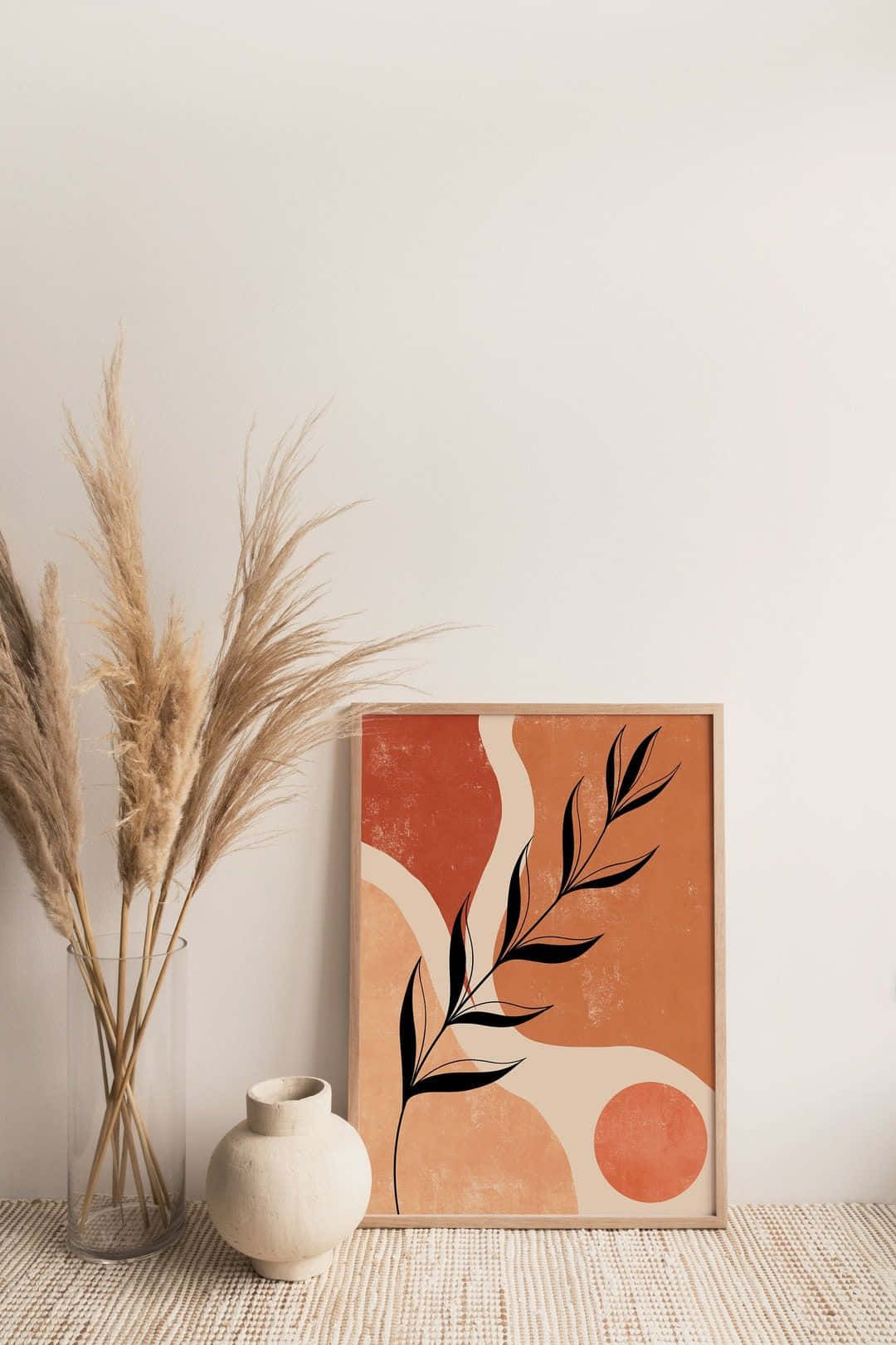 minimalist painting, terracotta, cream, HD Phone Wallpaper