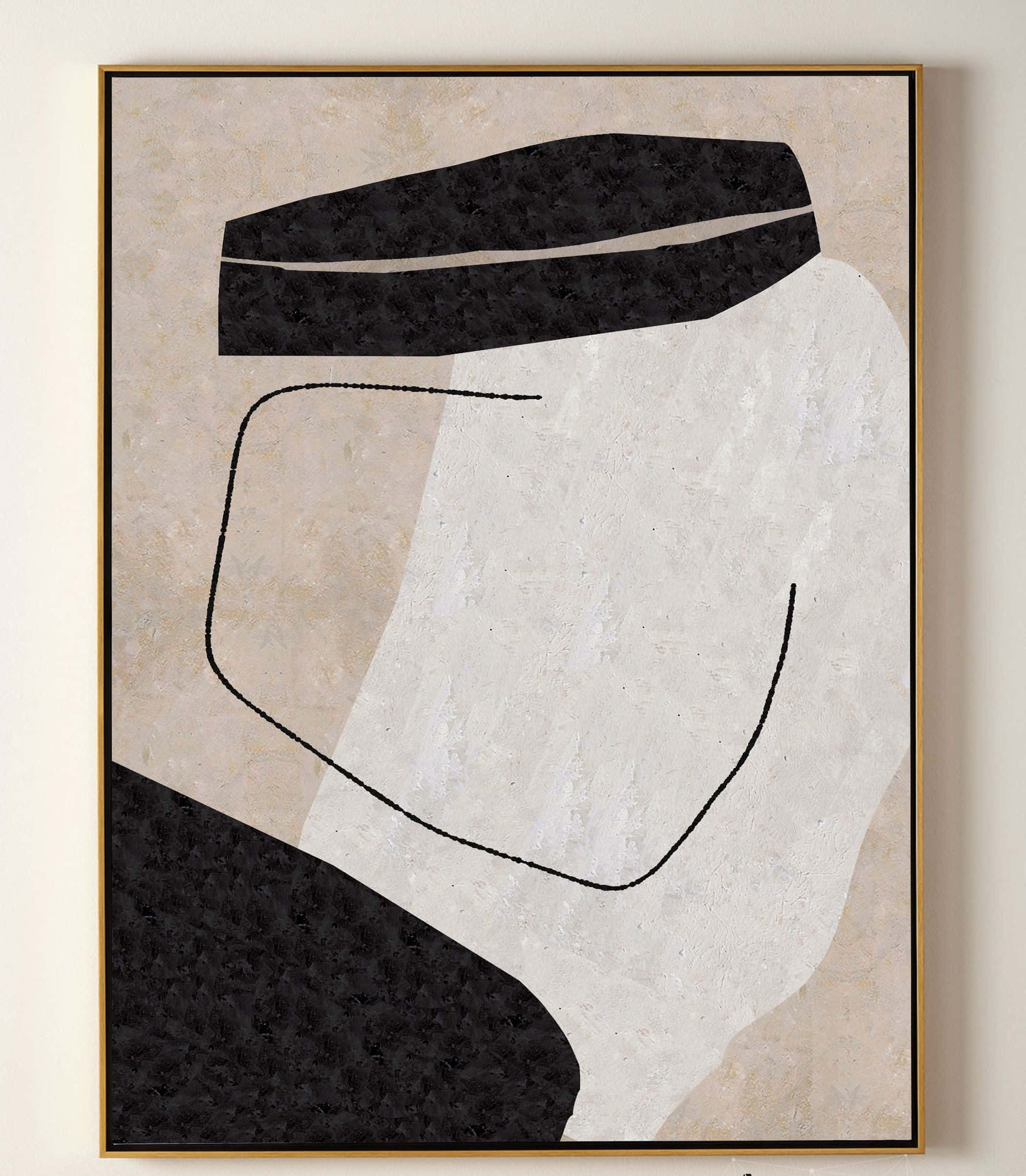 minimalist painting, black, white, Full HD Phone Wallpaper