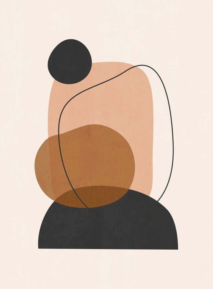 minimalist painting, geometric shapes, earthy tones, SD Phone Wallpaper