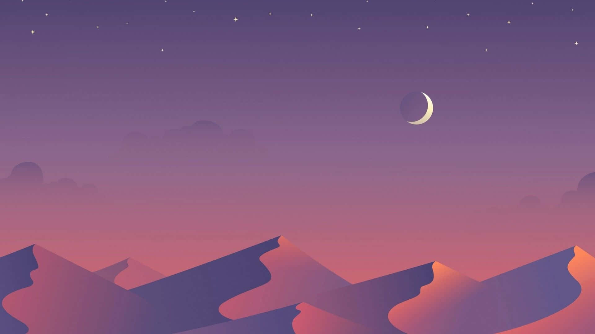 desert landscape, twilight, purple and pink hues, Full HD Desktop Wallpaper