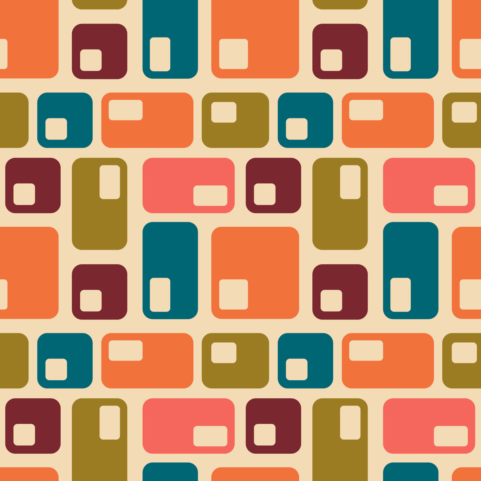 Minimalist Vintage, rounded rectangles, orange, Full HD Desktop Wallpaper