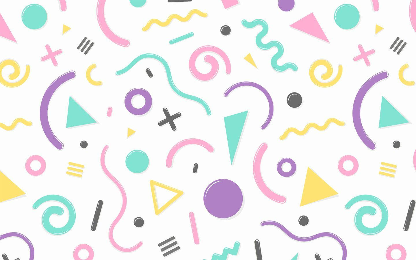 retro cute pastel, pastel hues, geometric shapes, HD Desktop Wallpaper