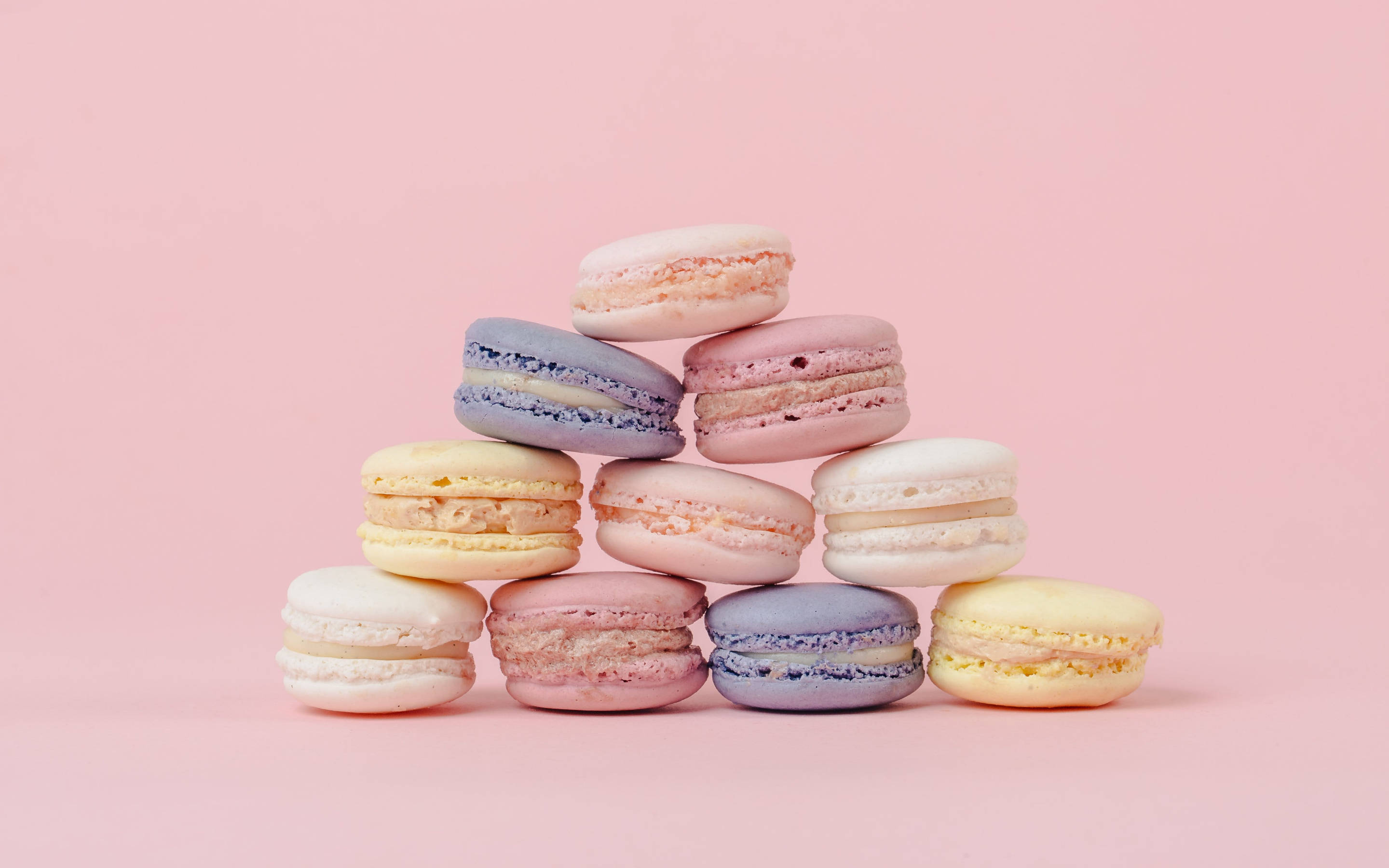 pastel colors, macarons, pyramid, 2K Desktop Wallpaper