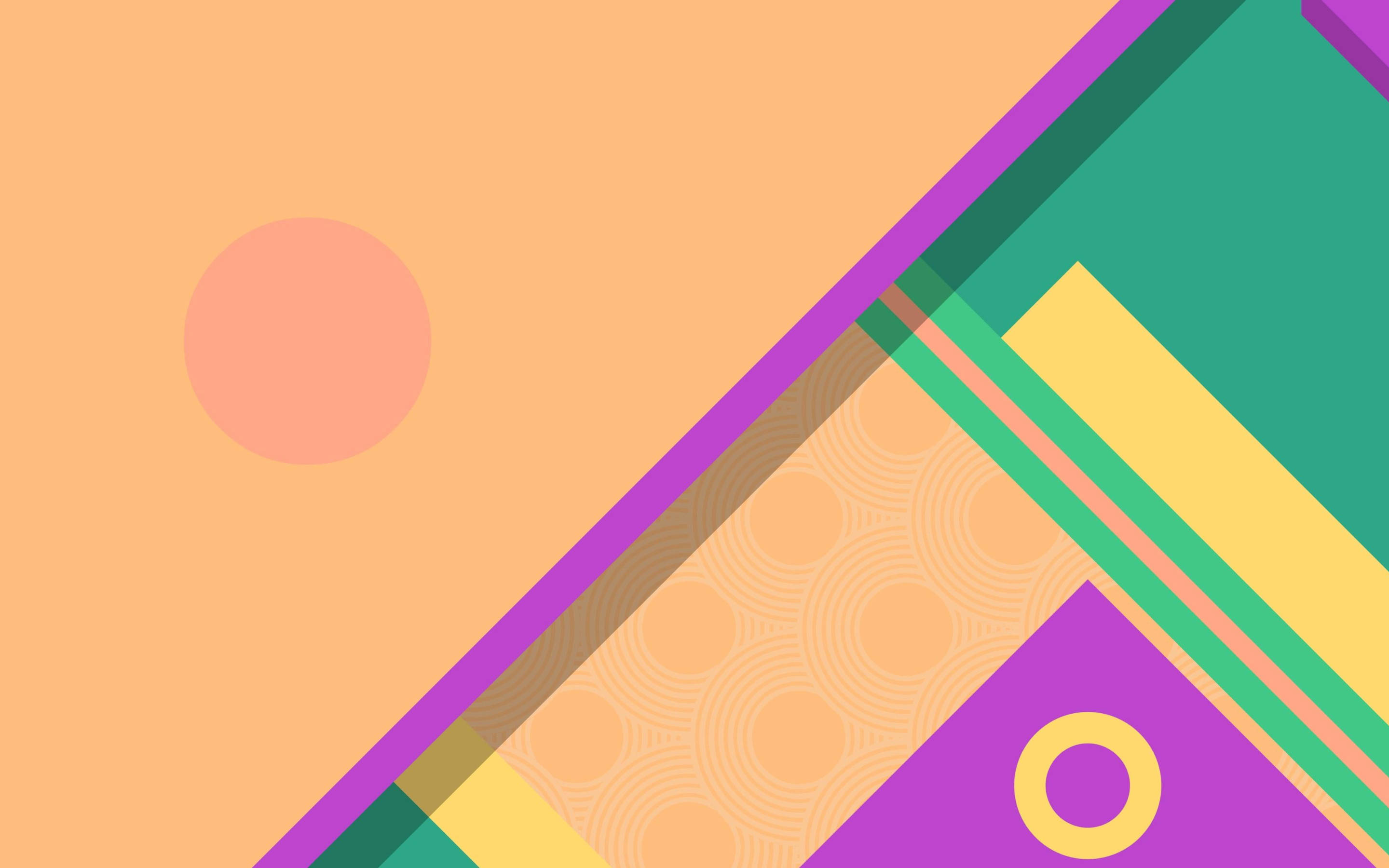 pastel colors, geometric shapes, bold colors, 2K Desktop Wallpaper