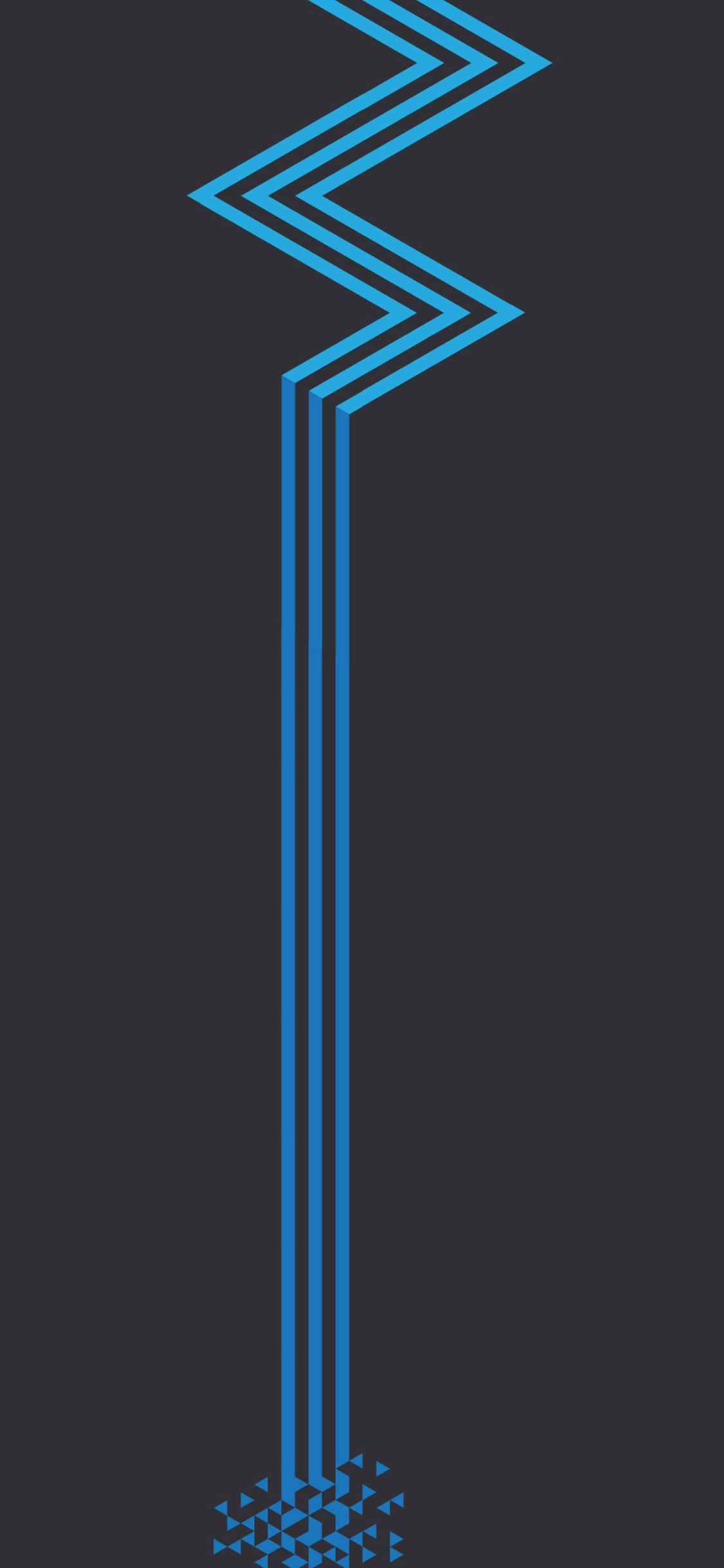 minimalist pattern, blue zigzag lines, triangles, Full HD Phone Wallpaper