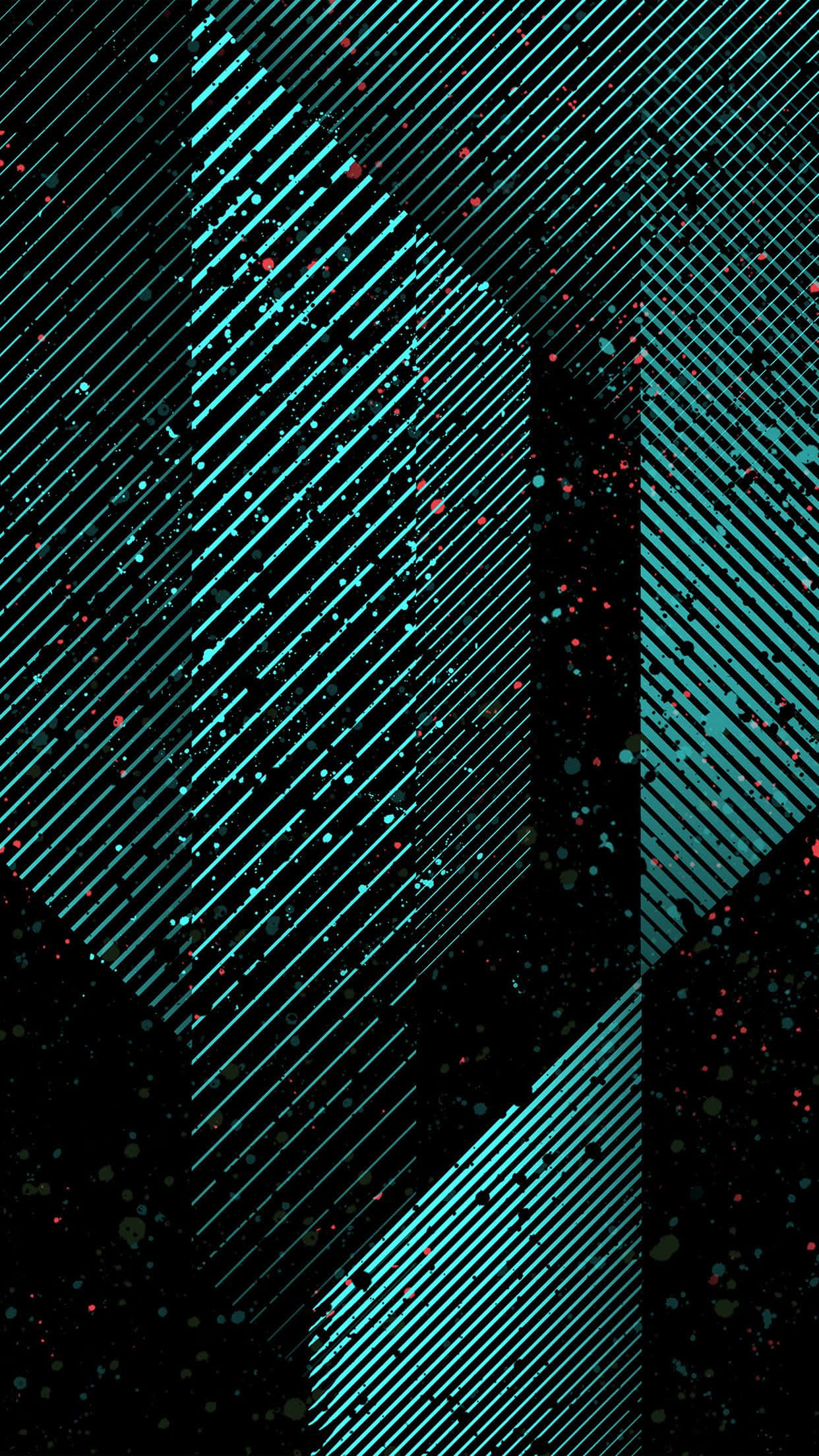 minimalist pattern, teal diagonal lines, black canvas, Full HD Phone Wallpaper