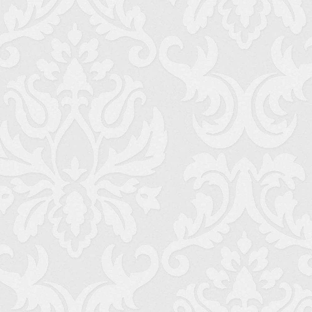 white damask pattern, subtle embossed floral motifs, soft gray background, SD Desktop Wallpaper