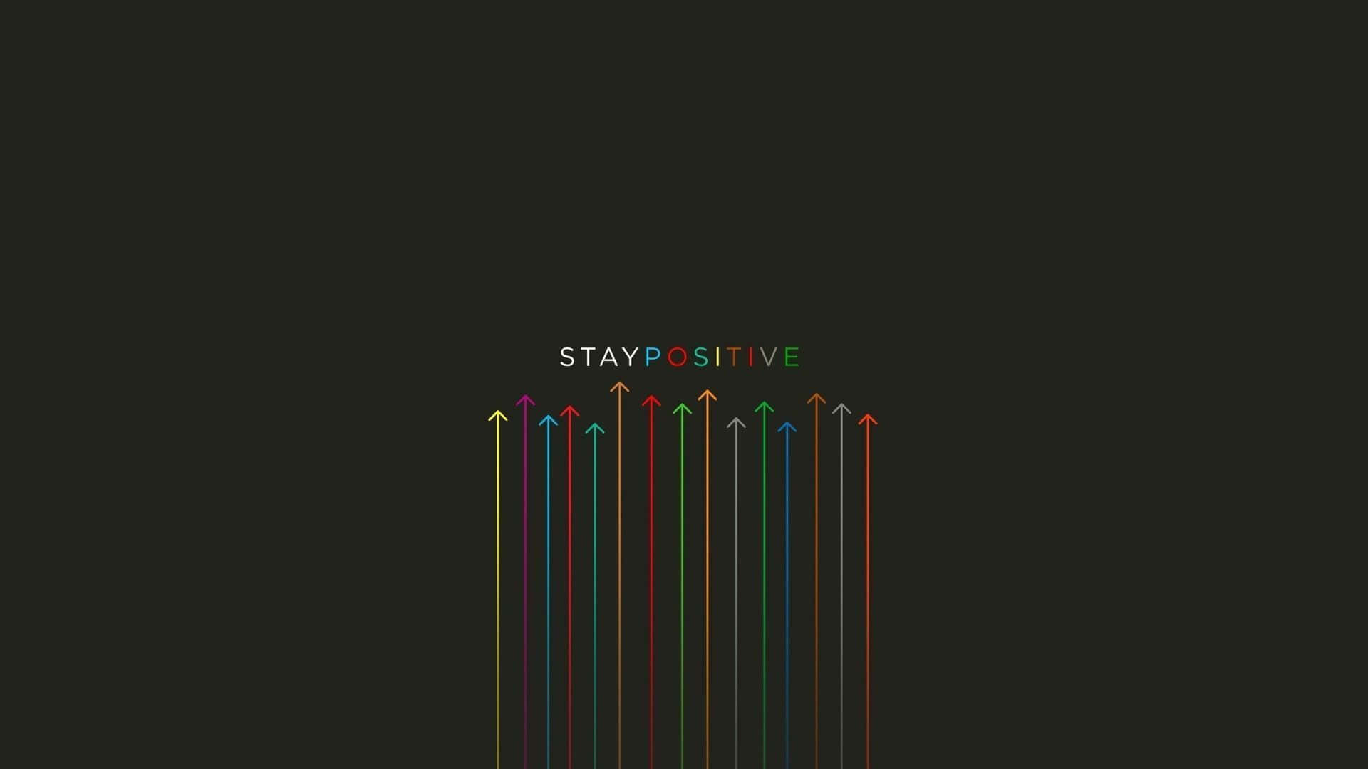 STAY POSITIVE, multicolored text, bold colorful arrows, Full HD Desktop Wallpaper