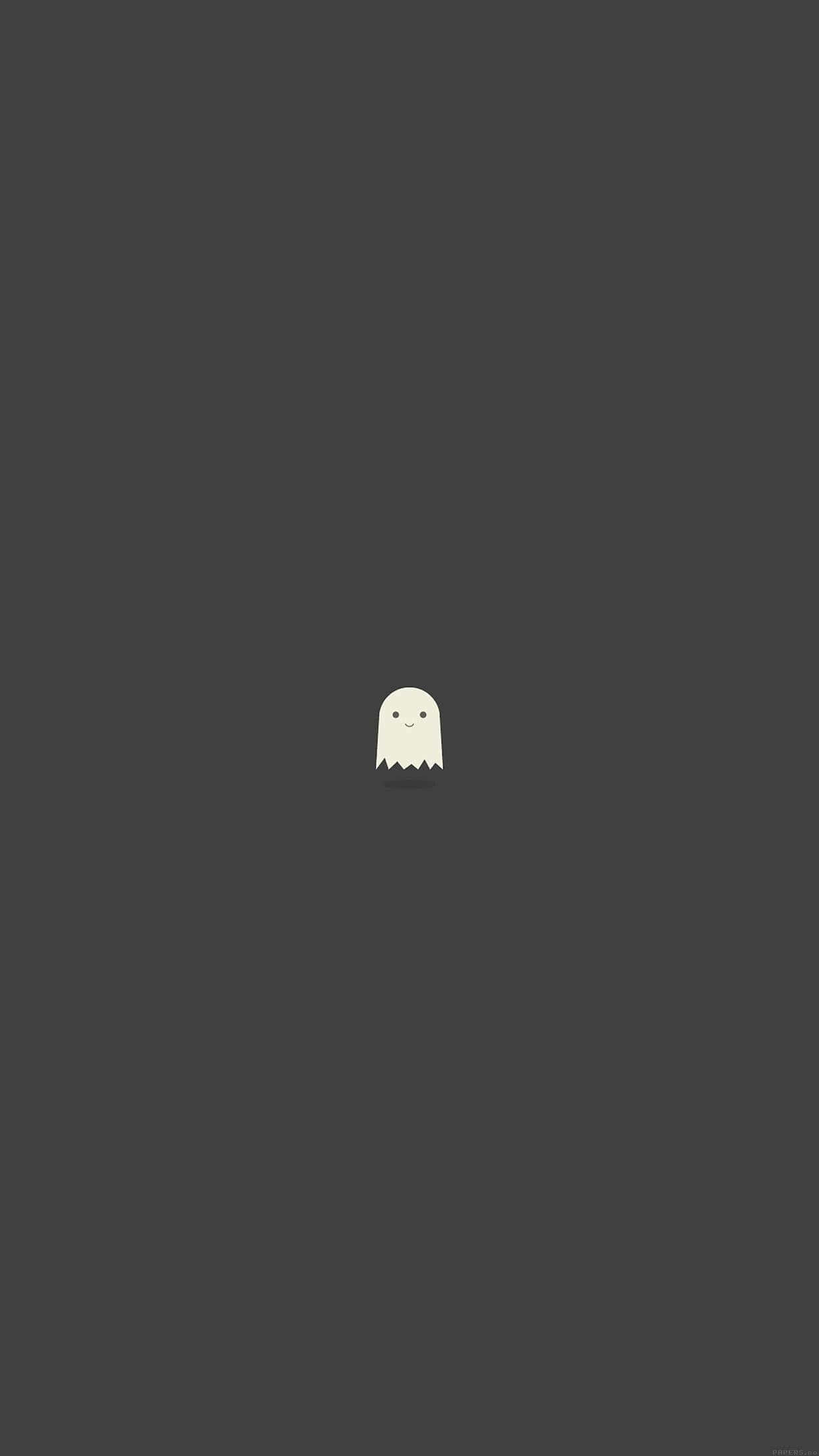 minimalist gray, white ghost, simple smile, Full HD Phone Wallpaper