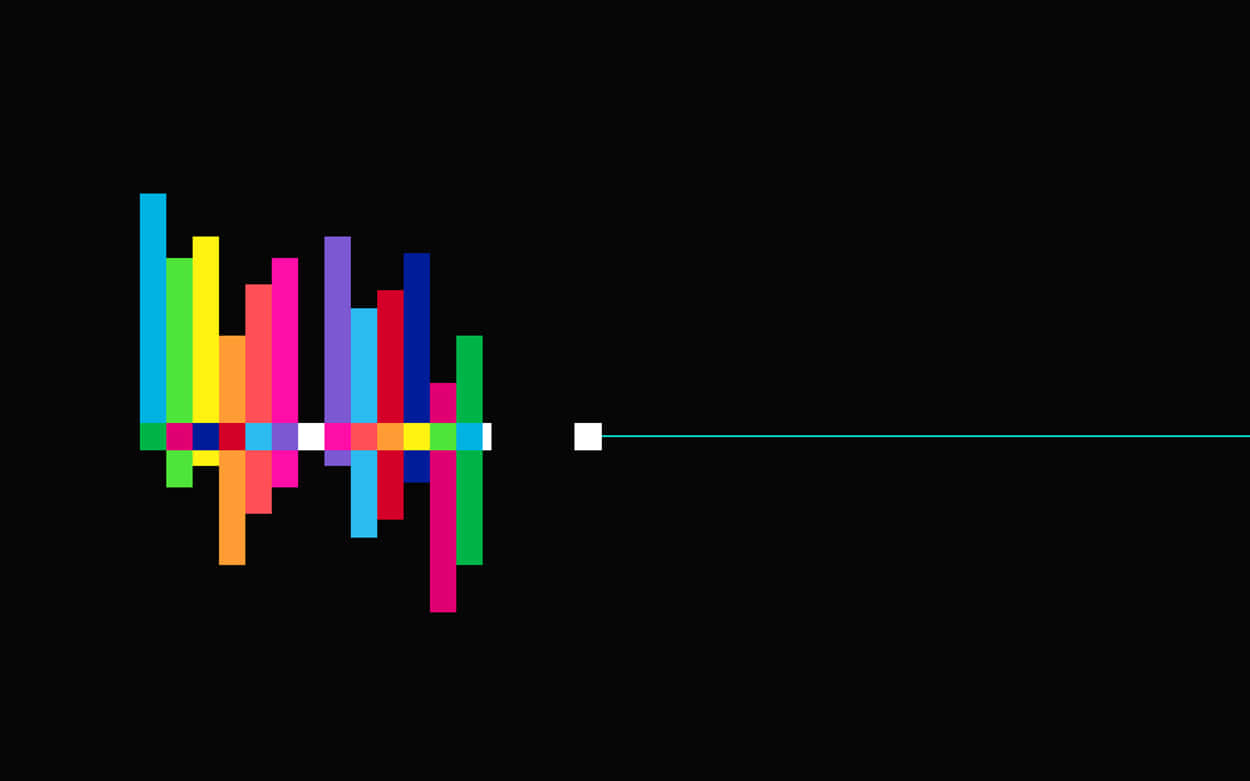 black background, white dot, teal line, SD Desktop Wallpaper