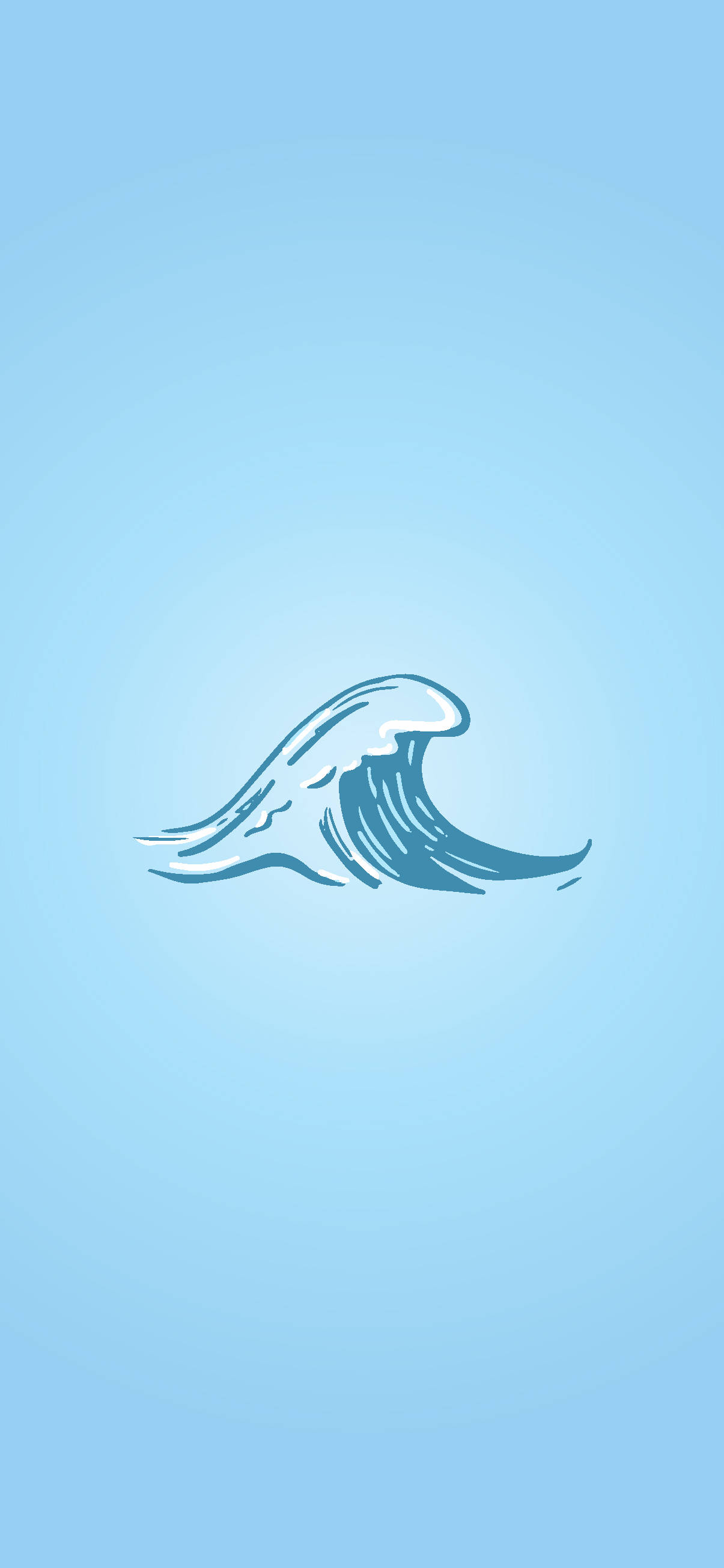 Wave Minimalist Phone, minimalist stylized wave illustration, shades of blue, 2K Phone Wallpaper