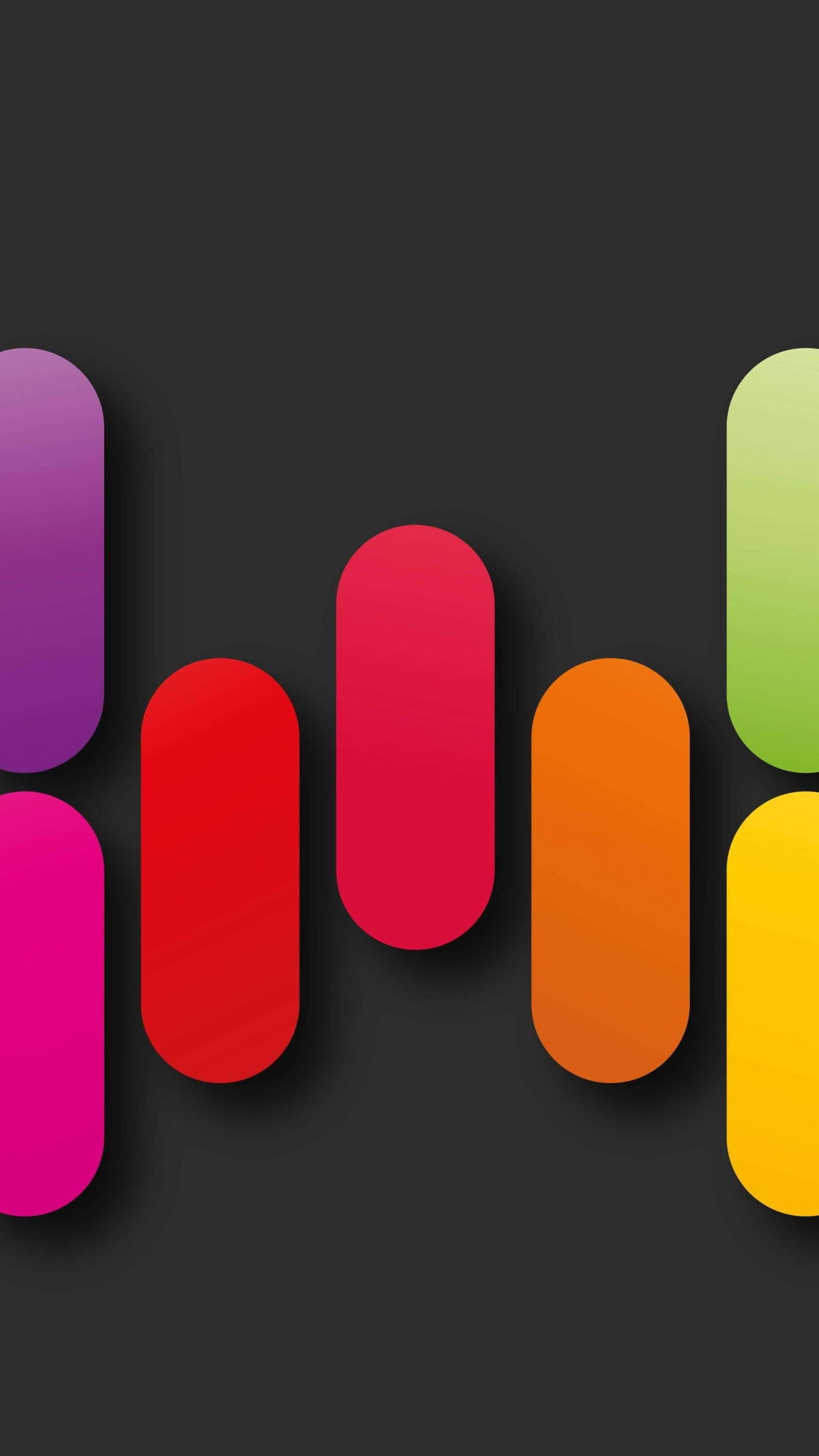 oblong, rainbow hues, gradient bars, 4K Phone Wallpaper