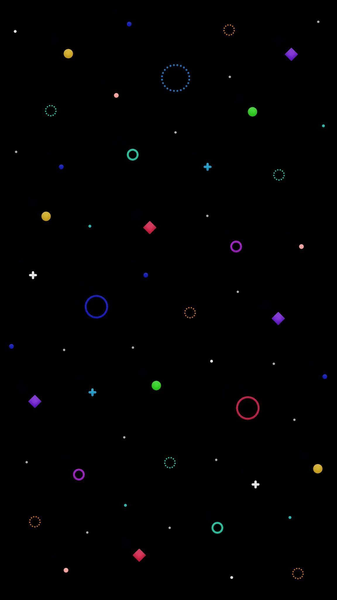 black background, colorful circles, dots, Full HD Phone Wallpaper