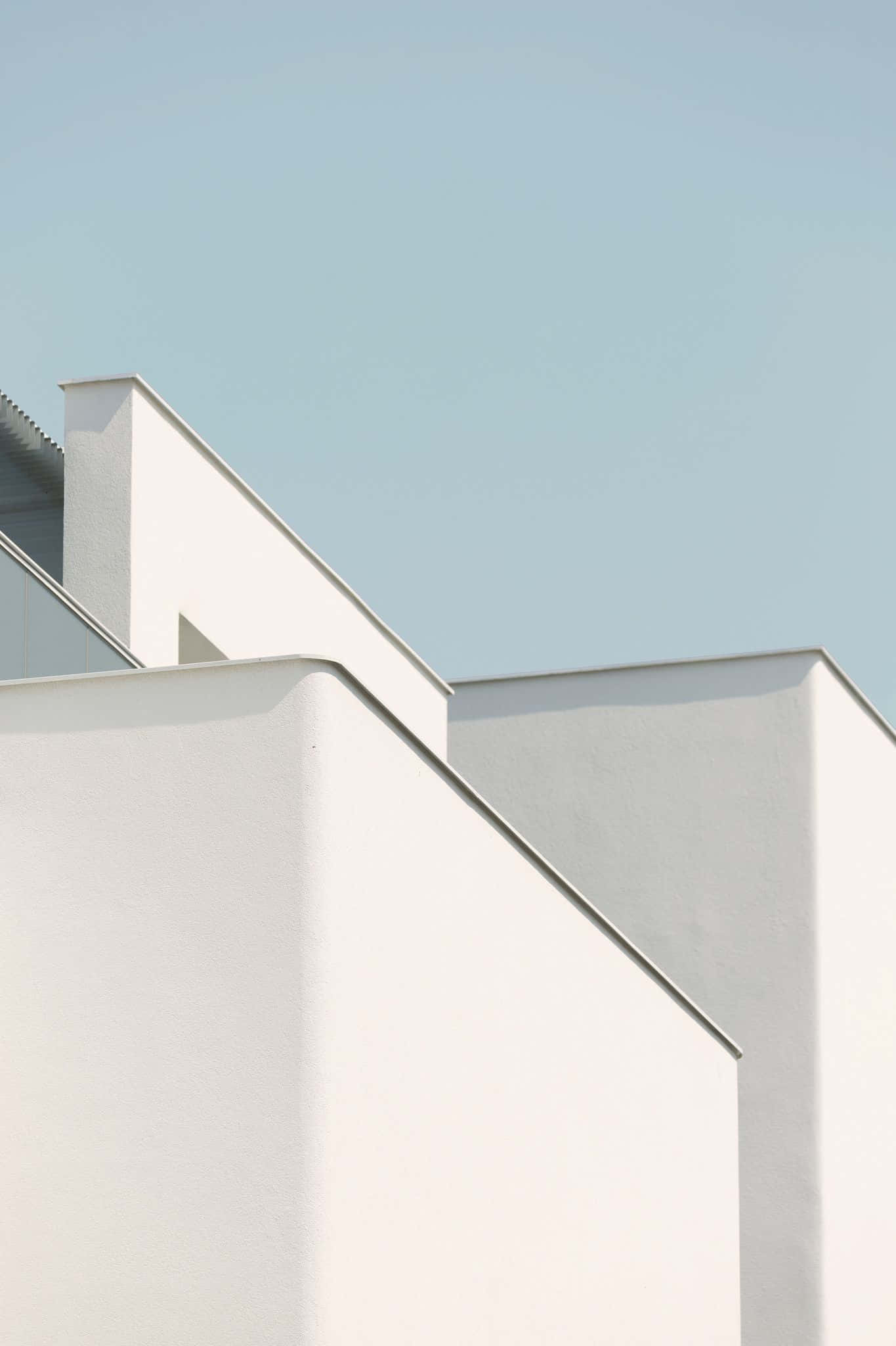 minimalist photography, white architectural forms, sharp geometric lines, Full HD Phone Wallpaper