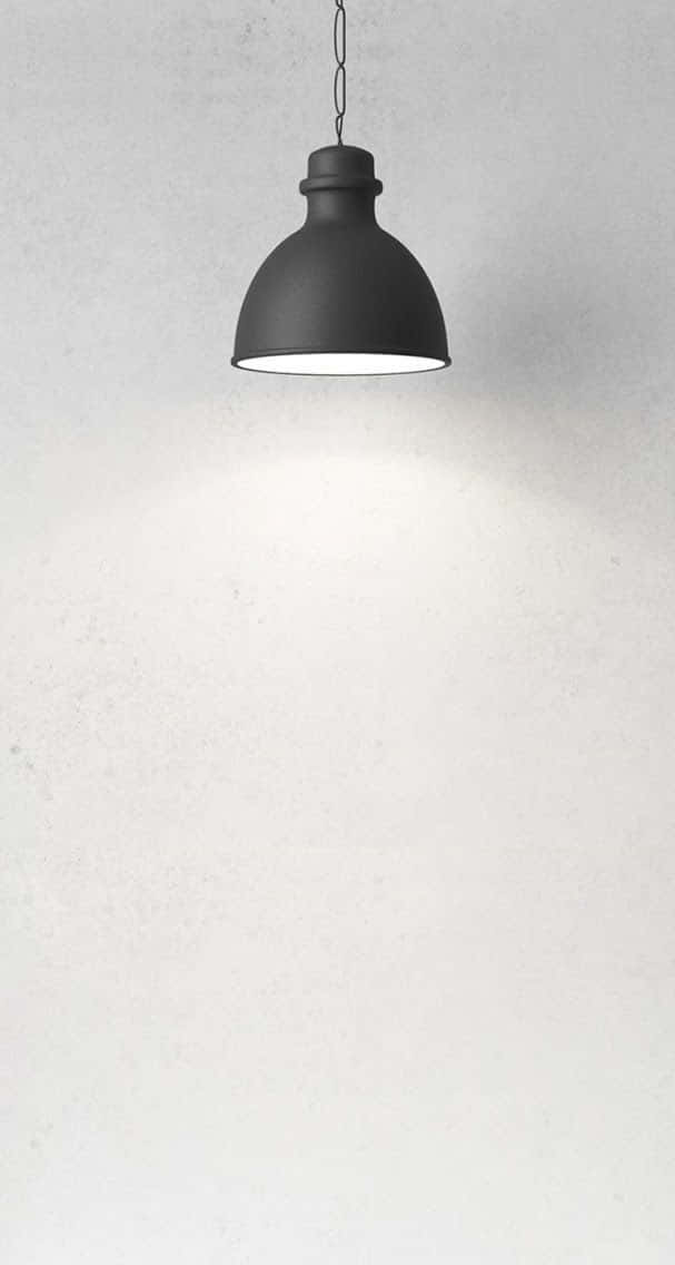 minimalist photography, black pendant light, textured off-white wall, SD Phone Wallpaper