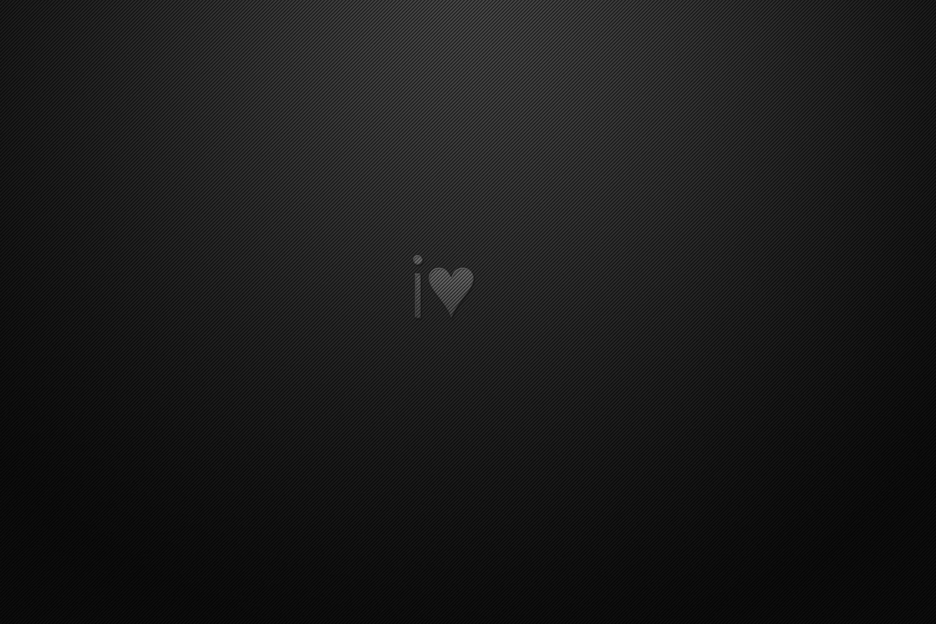 minimal black, i heart symbol, soft gray, 2K Desktop Wallpaper