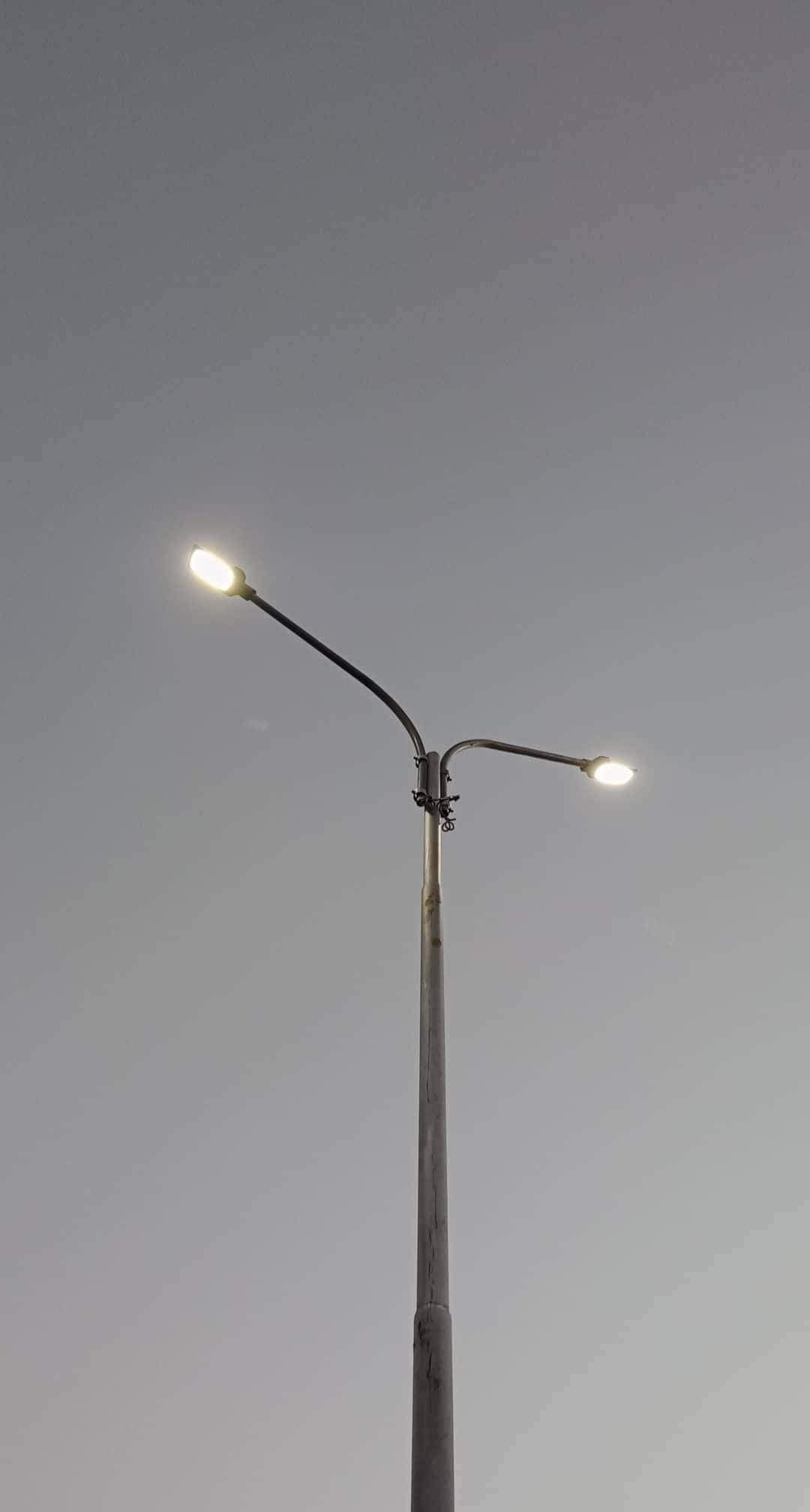 streetlights, tall pole, muted twilight sky, Full HD Phone Wallpaper