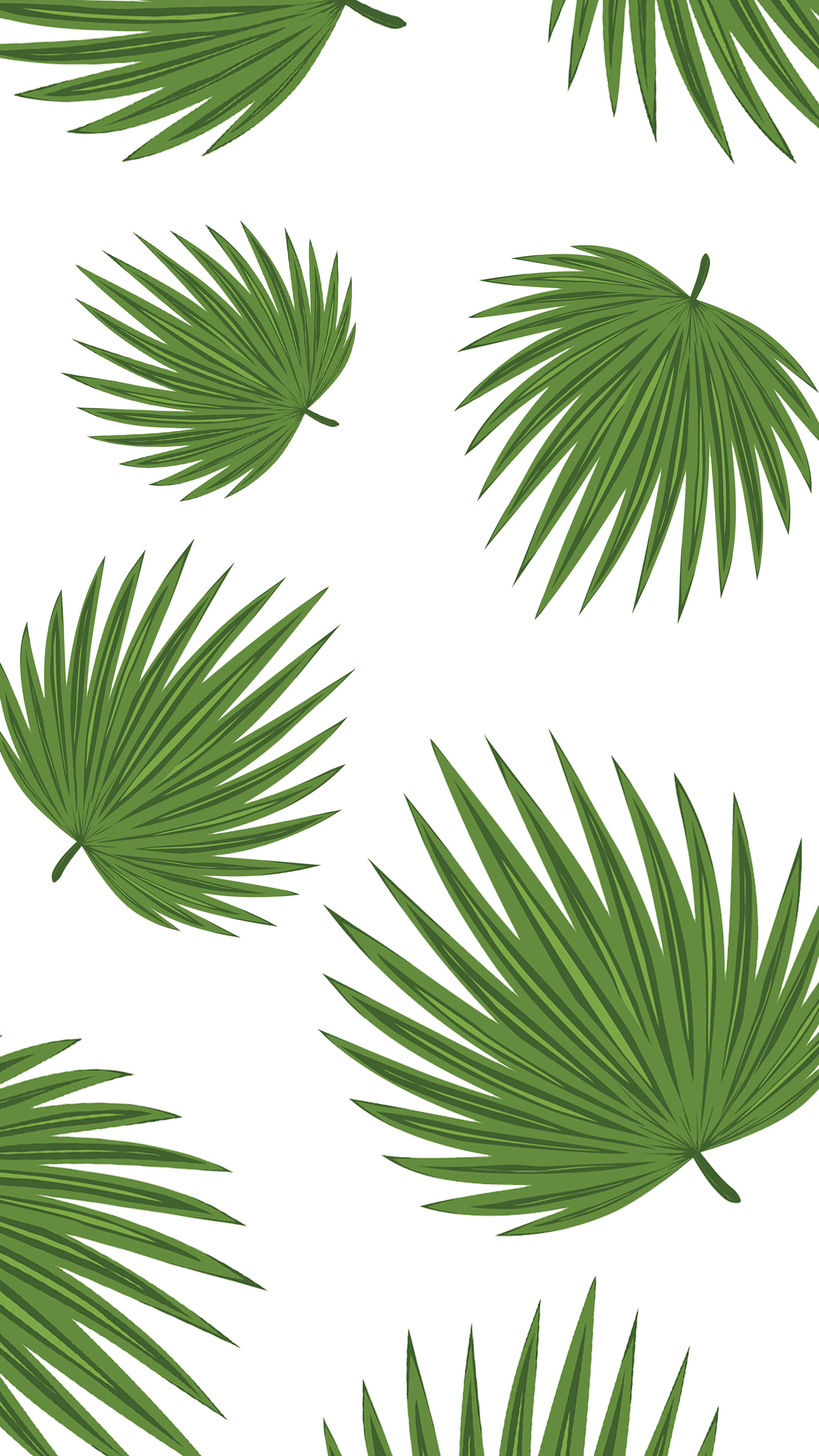 minimalist plant, palm leaves, vibrant green, 4K Phone Wallpaper
