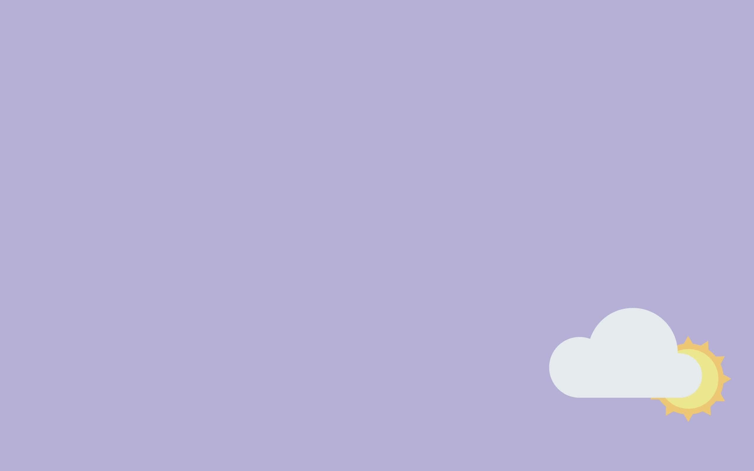 minimalist purple, white cloud, yellow sun, 2K Desktop Wallpaper
