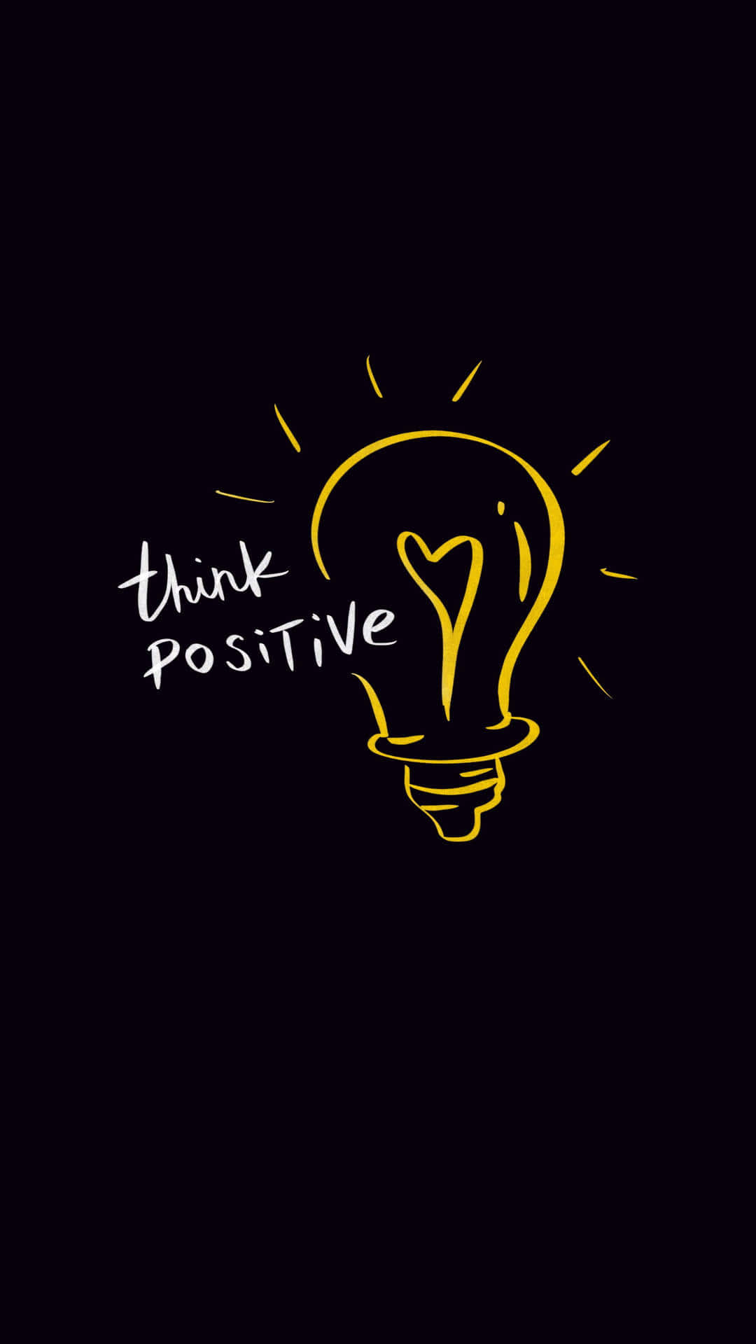 glowing yellow lightbulb, heart inside, dark background, Full HD Phone Wallpaper