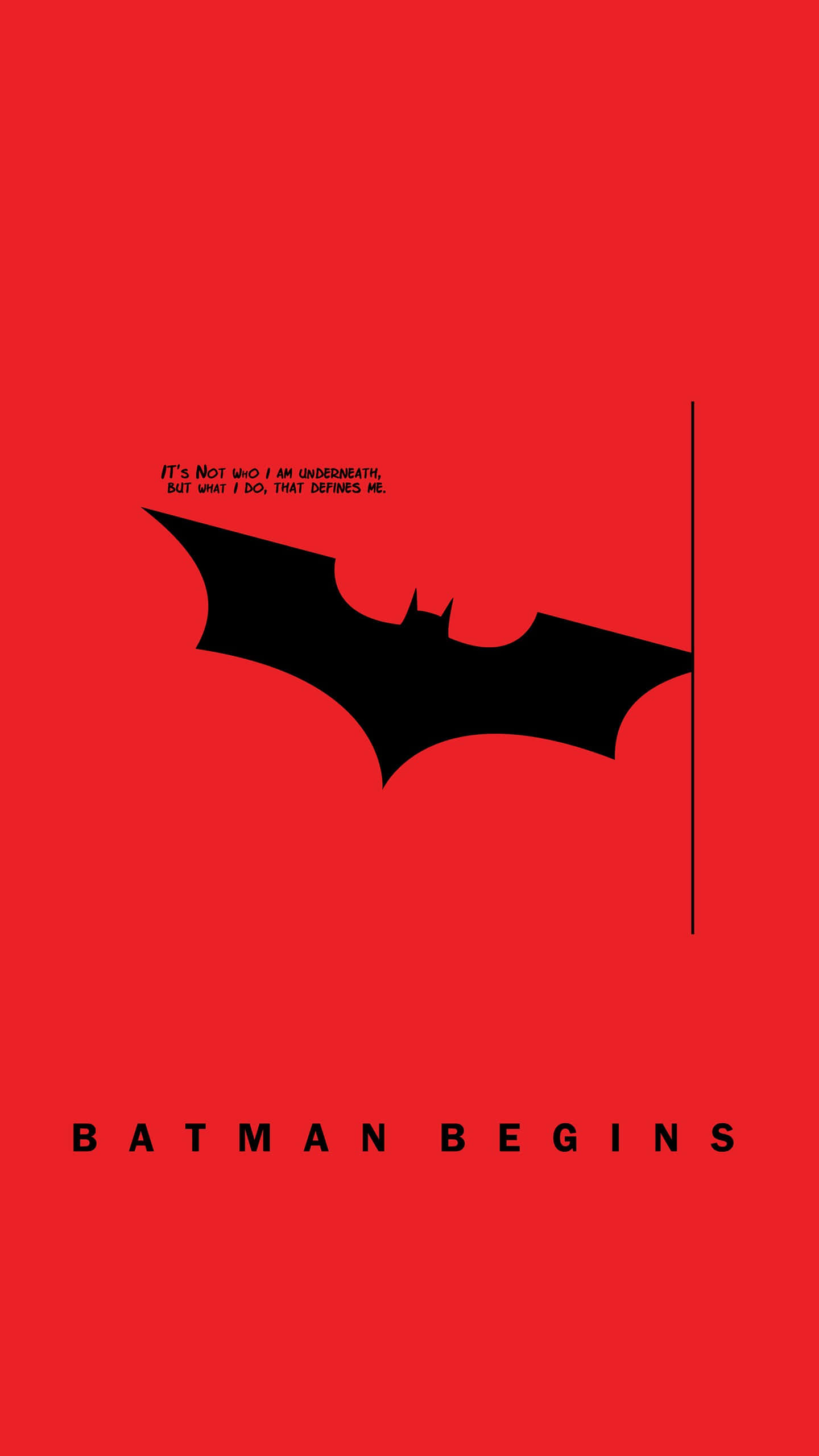 bat symbol, vivid red background, It's not who I am underneath but what I do that defines me, 2K Phone Wallpaper