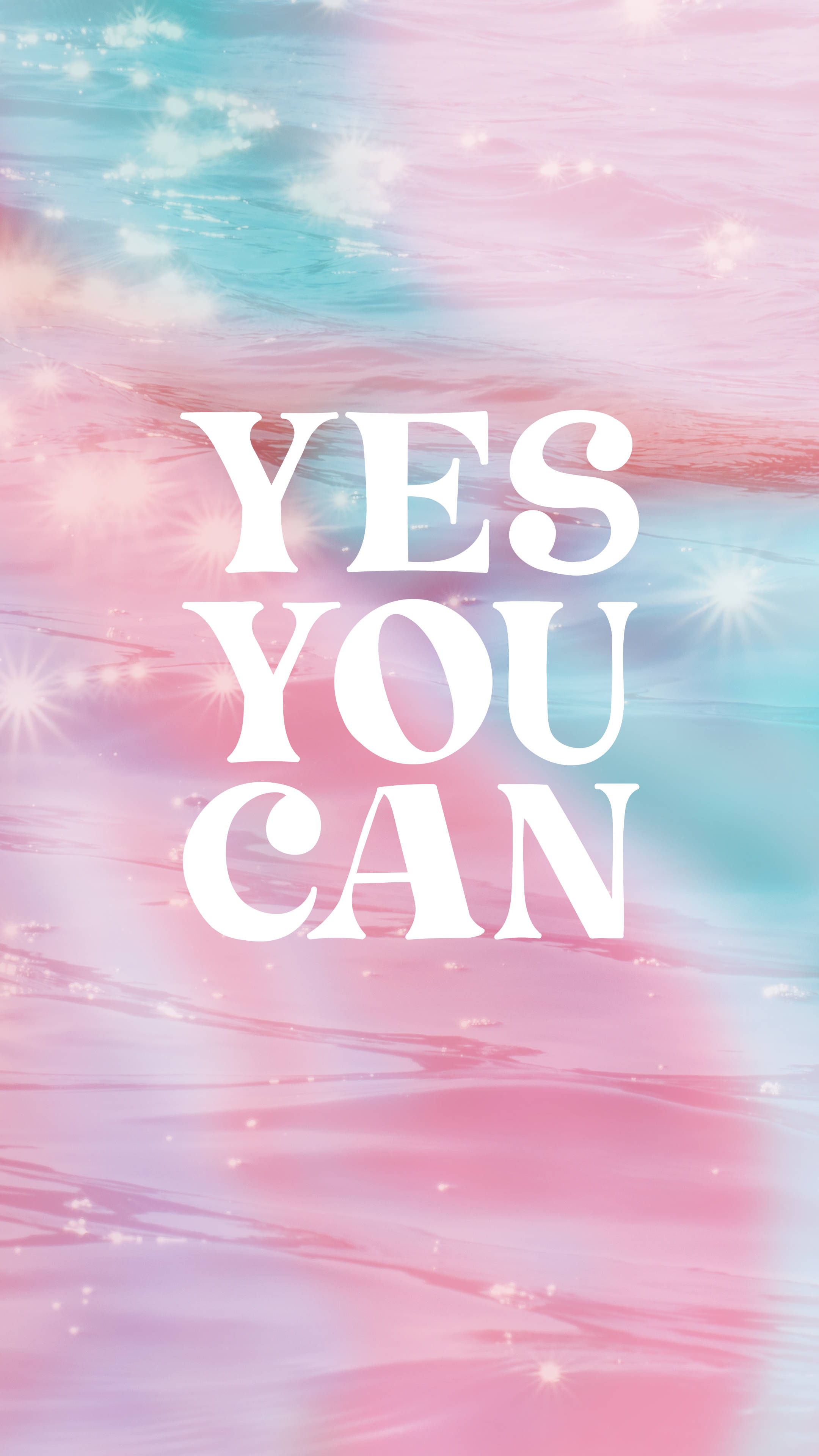 Yes You Can, pastel pink, pastel blue, 4K Phone Wallpaper