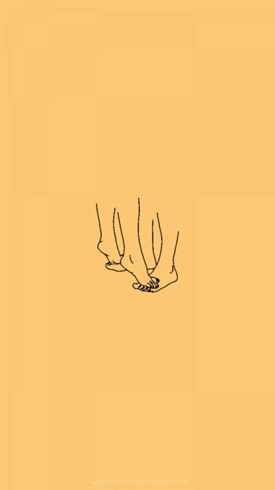 Tumblr Minimalist, minimalist line drawing, two bare feet, Full HD Phone Wallpaper