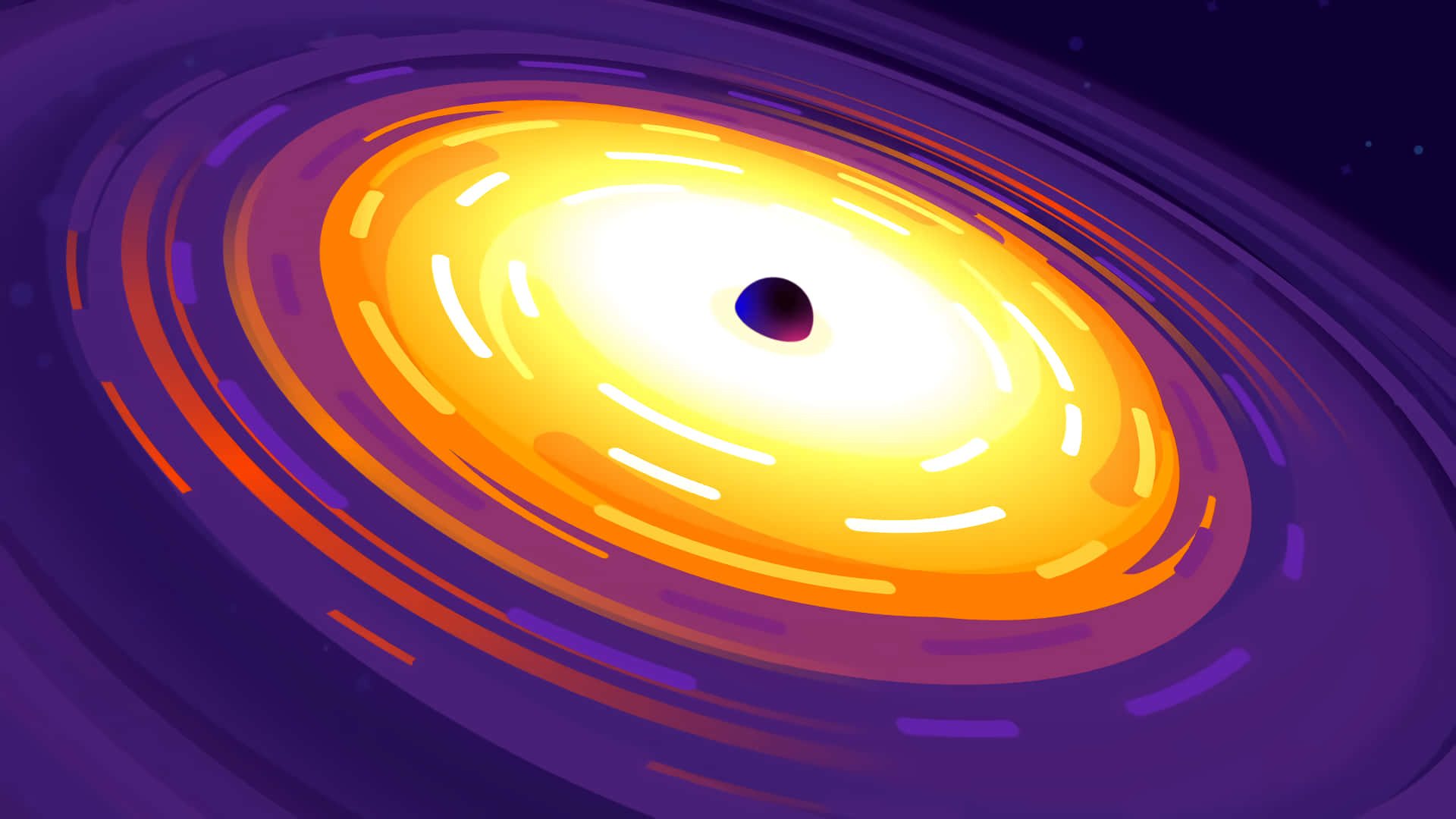 glowing accretion disk, black hole, deep purple cosmic background, Full HD Desktop Wallpaper