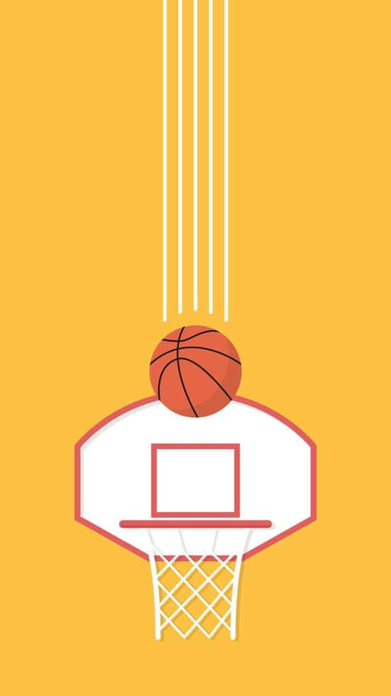 basketball, hoop, solid orange background, SD Phone Wallpaper