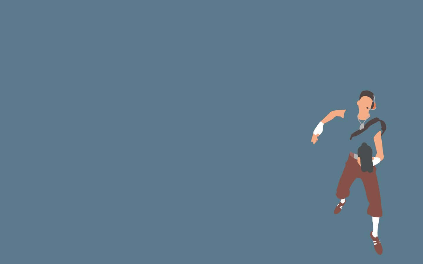 Minimalist Sports, dancer in motion, solid blue background, HD Desktop Wallpaper