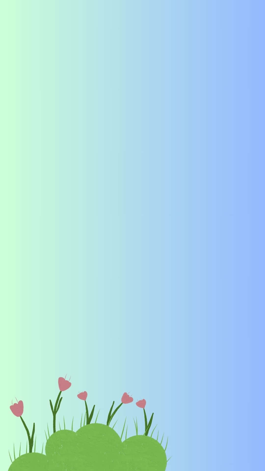 mint, blue, grassy mound, Full HD Phone Wallpaper