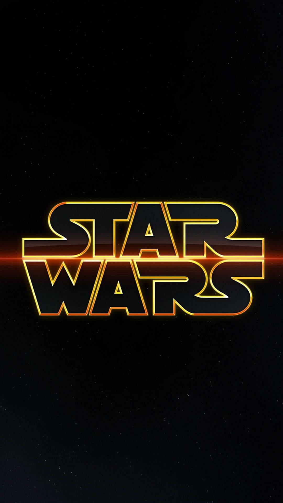 Star Wars, Star Wars logo, golden light, Full HD Phone Wallpaper