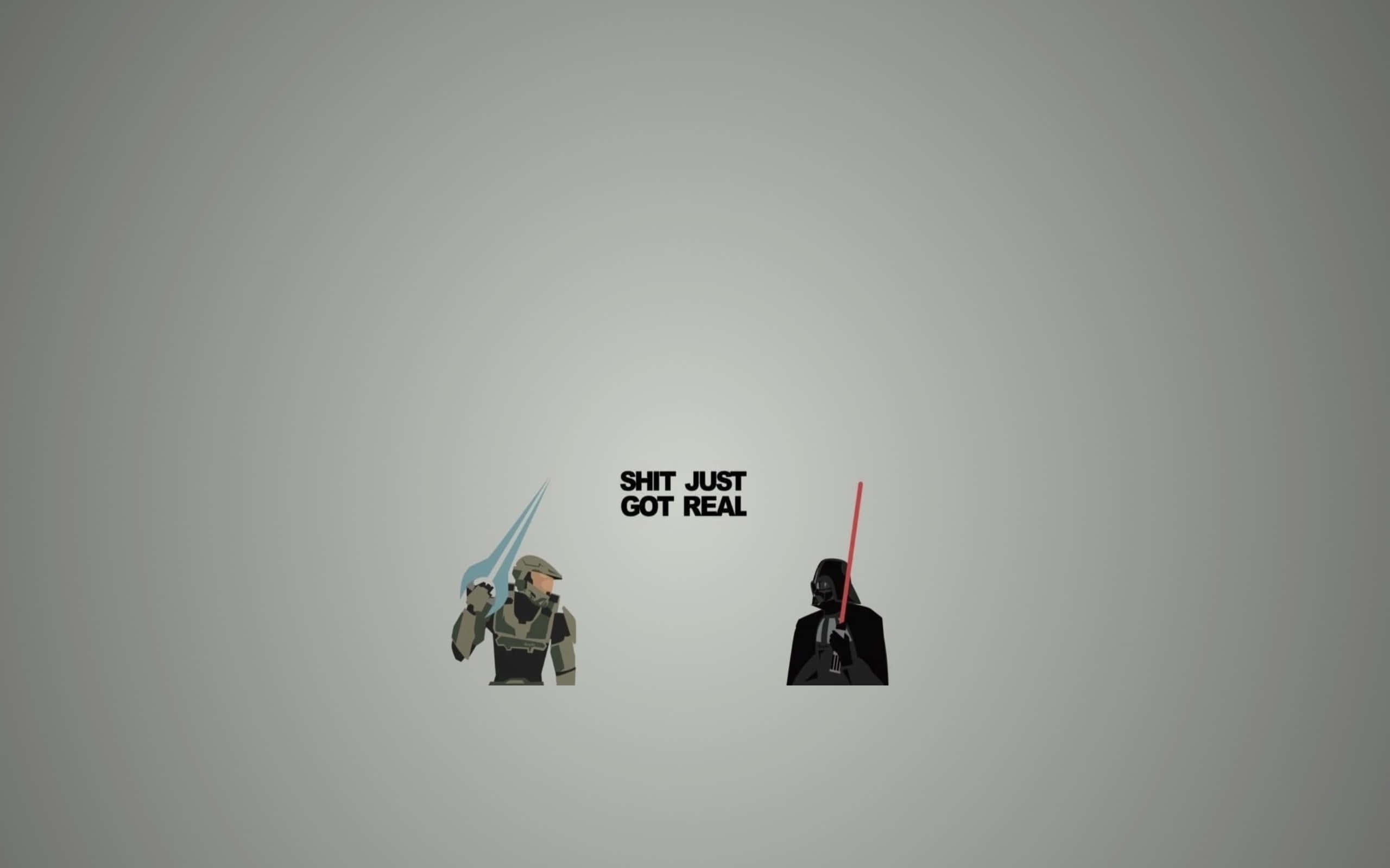 Star Wars, lightsabers, SHIT JUST GOT REAL, 2K Desktop Wallpaper