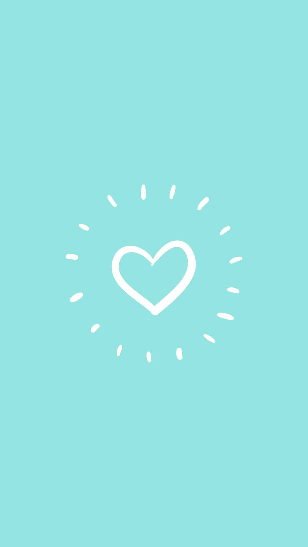 minimalist heart, teal, white heart, Full HD Phone Wallpaper