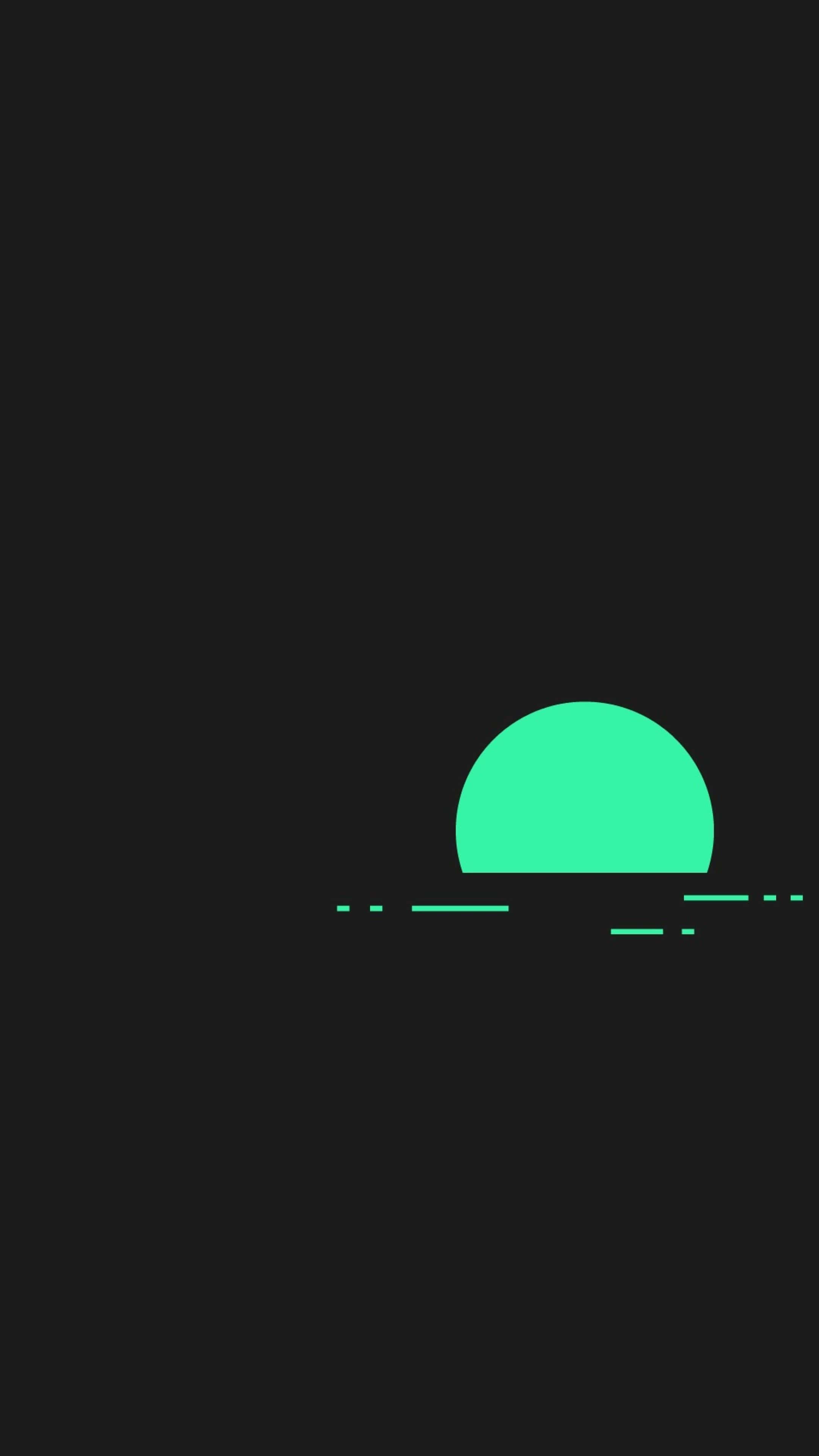 4K Minimalist Phone, teal, horizon line, 4K Phone Wallpaper