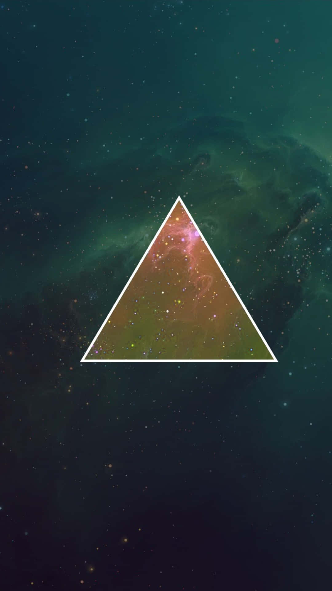 iPhone X, glowing triangle, cosmic nebula, Full HD Phone Wallpaper
