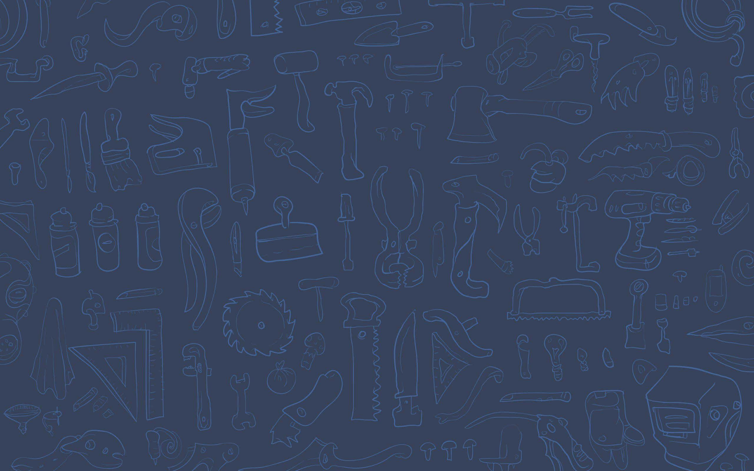 minimalist technology, blue-toned, repeating pattern, 2K Desktop Wallpaper
