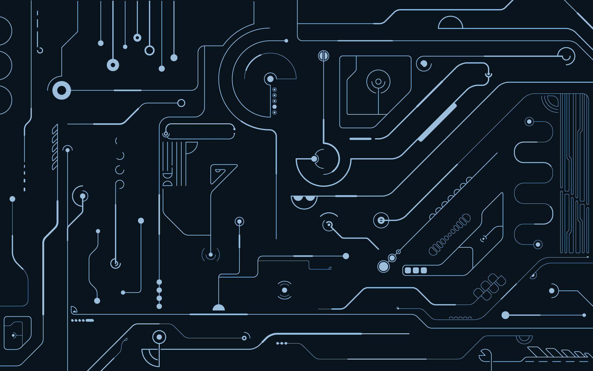 blue circuit board pattern, glowing, dark background, Full HD Desktop Wallpaper