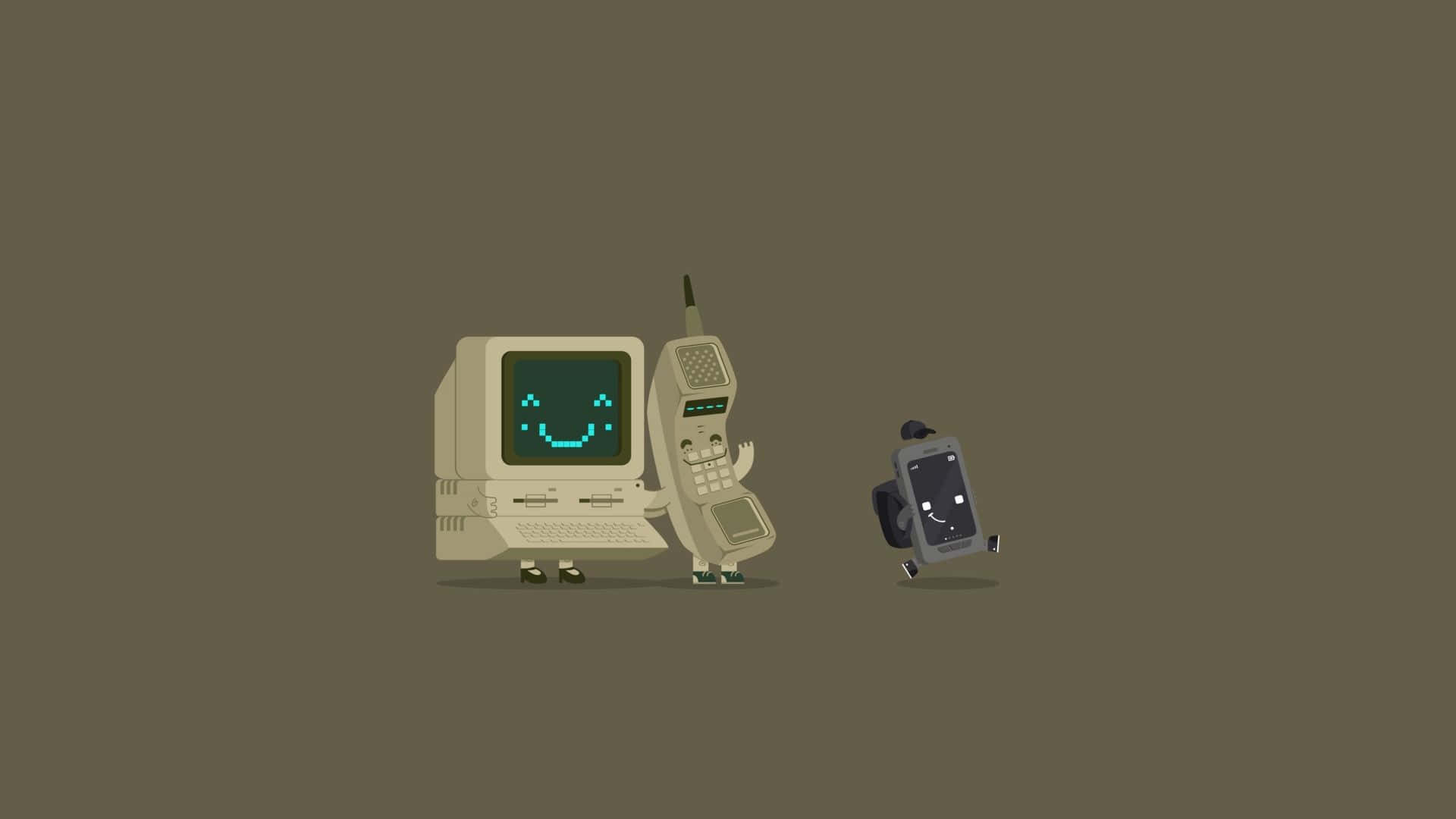 Minimalist Technology, retro tech gadgets, faces, Full HD Desktop Wallpaper