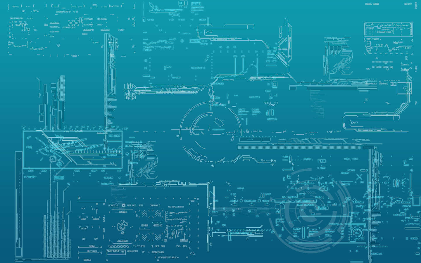 teal gradient background, futuristic blueprint, intricate technical schematics, HD Desktop Wallpaper